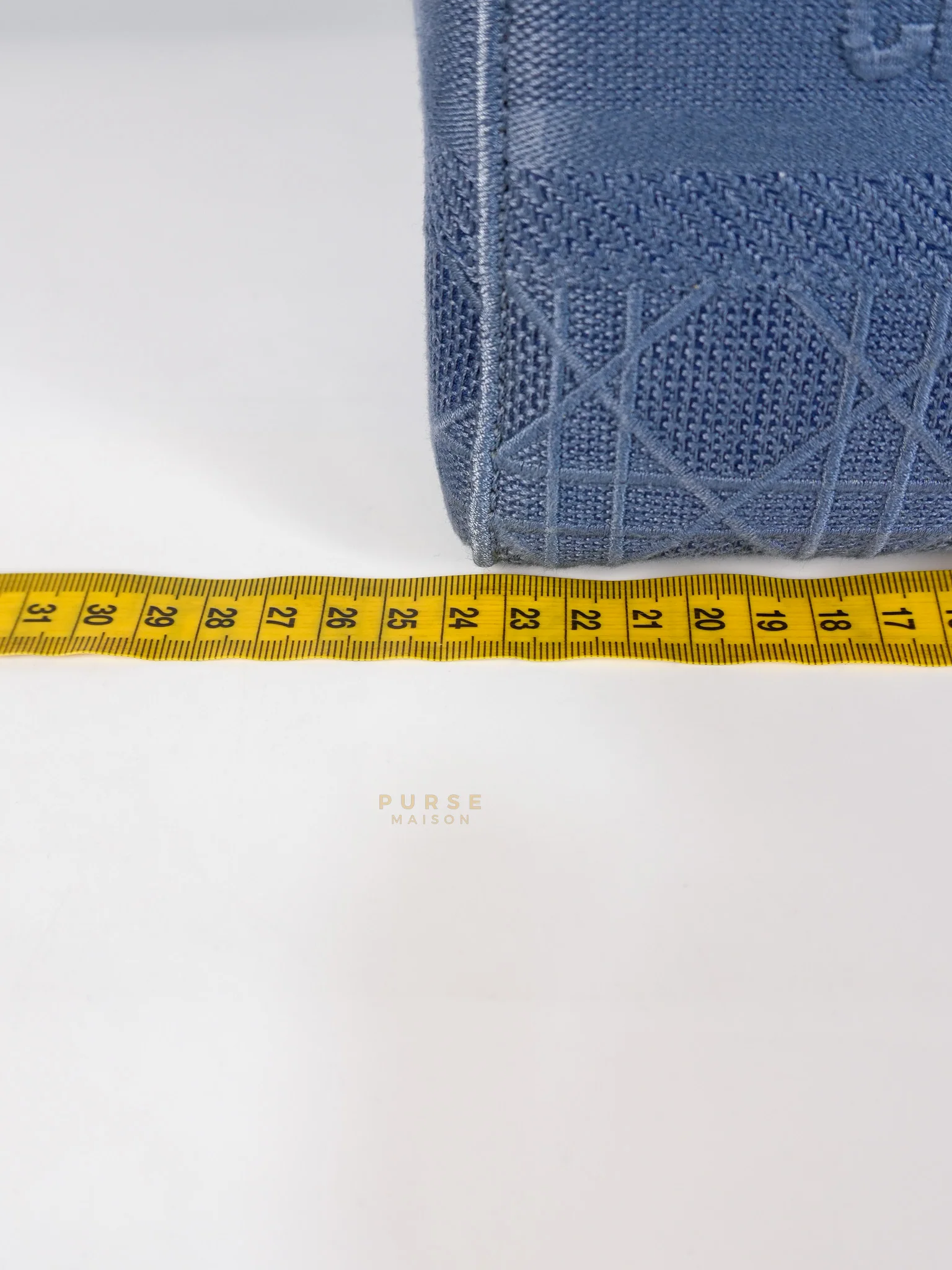 Christian Dior Lady Dior D-Lite Blue Medium Embroidered Cannage Quilt Canvas - Image 37
