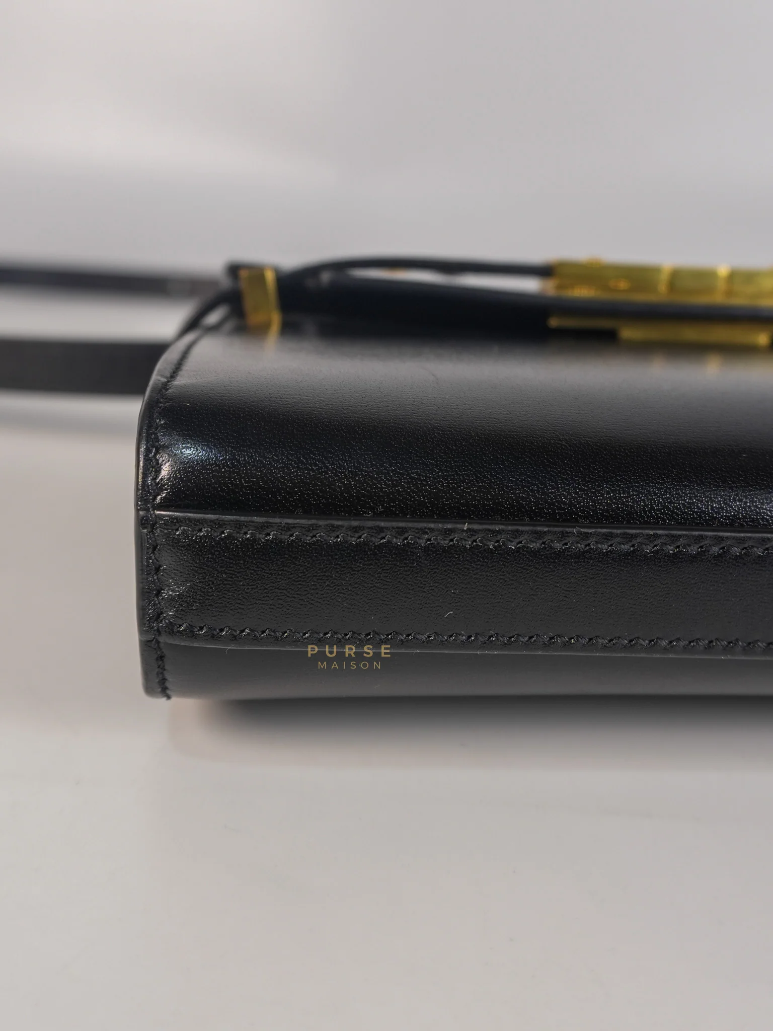 Yves Saint Laurent Mini Manhattan Bag in Black Smooth Leather and Gold Hardware - Image 10