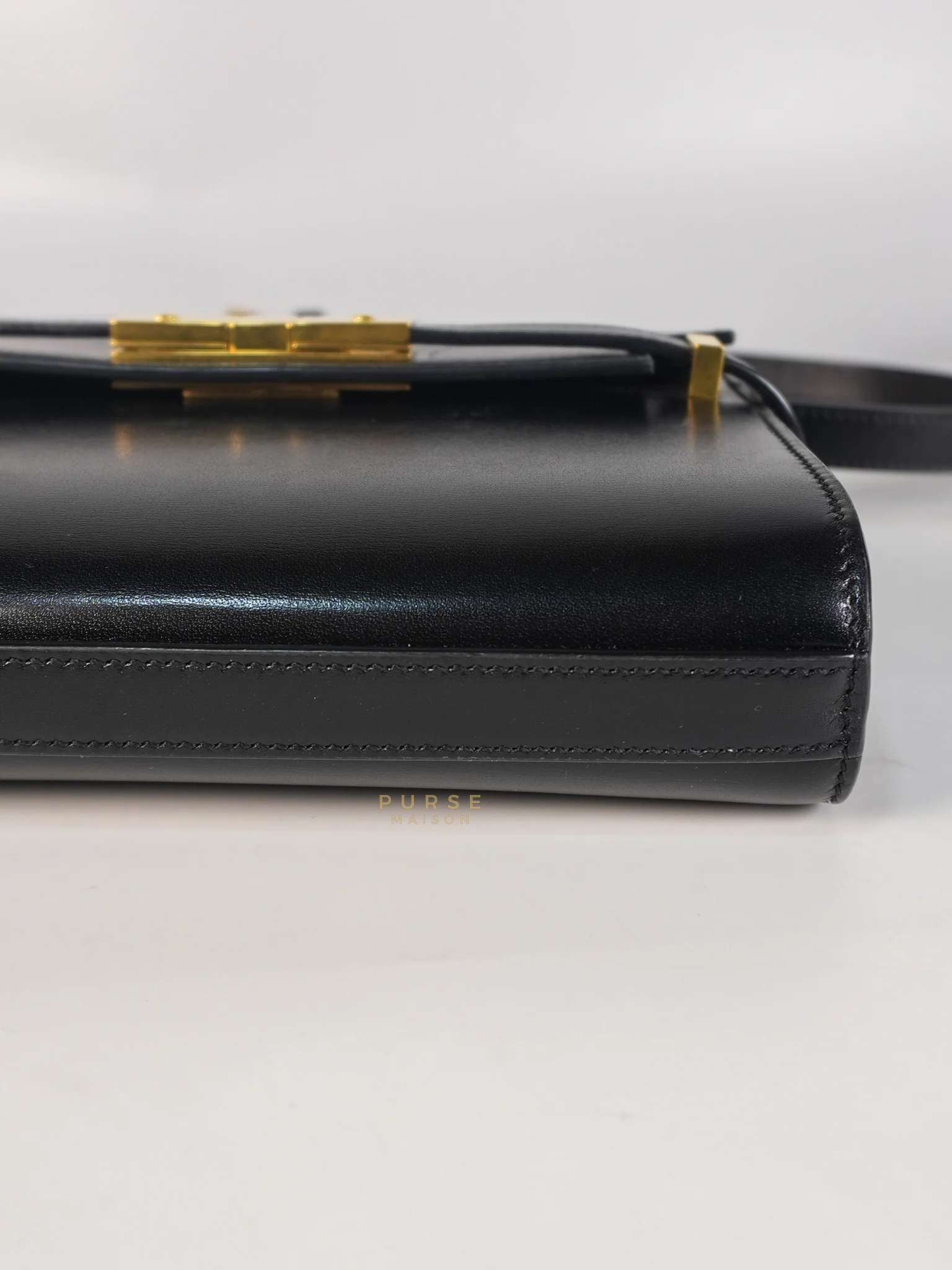 Yves Saint Laurent Mini Manhattan Bag in Black Smooth Leather and Gold Hardware - Image 11