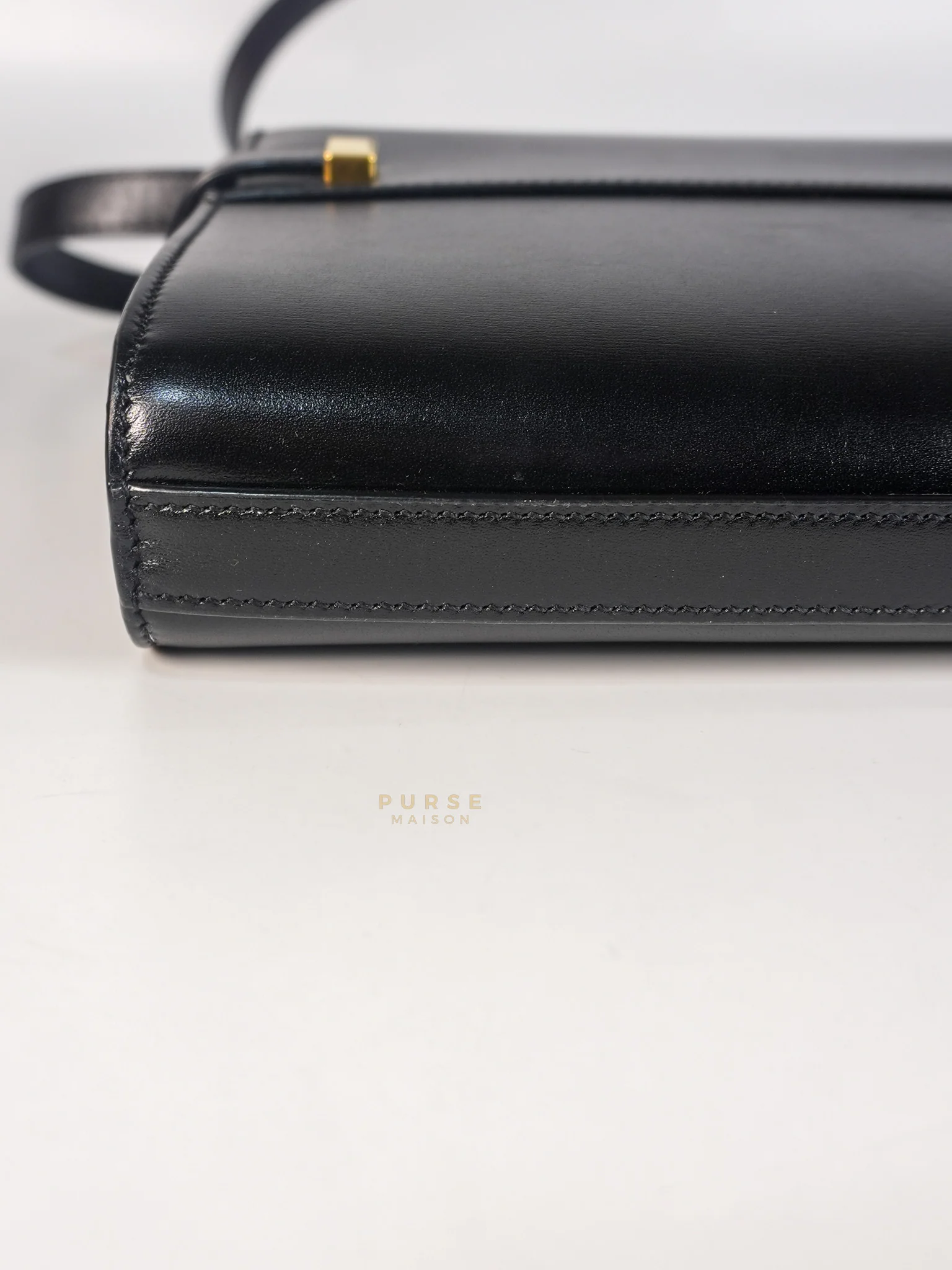Yves Saint Laurent Mini Manhattan Bag in Black Smooth Leather and Gold Hardware - Image 12