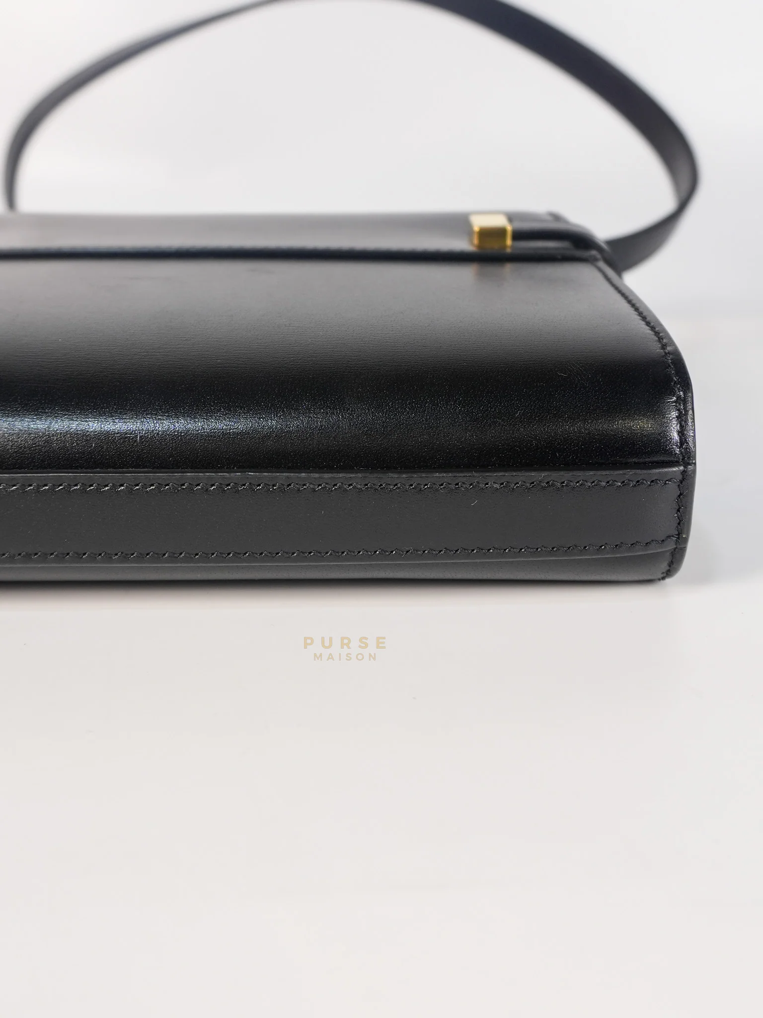 Yves Saint Laurent Mini Manhattan Bag in Black Smooth Leather and Gold Hardware - Image 15