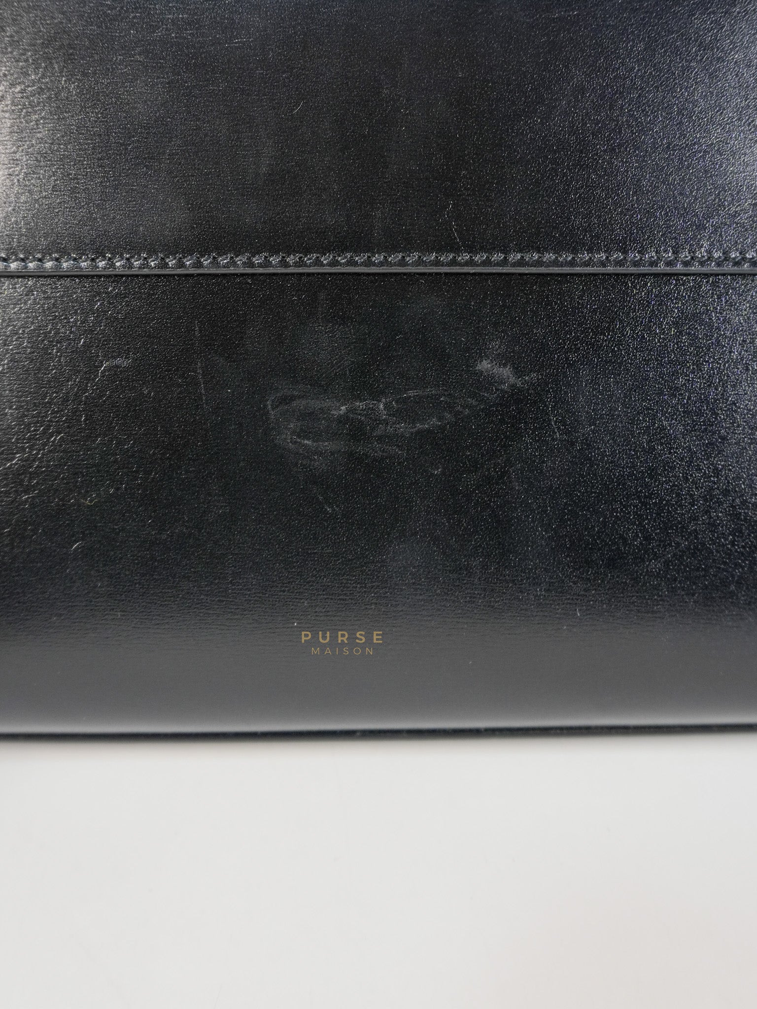Yves Saint Laurent Mini Manhattan Bag in Black Smooth Leather and Gold Hardware - Image 16