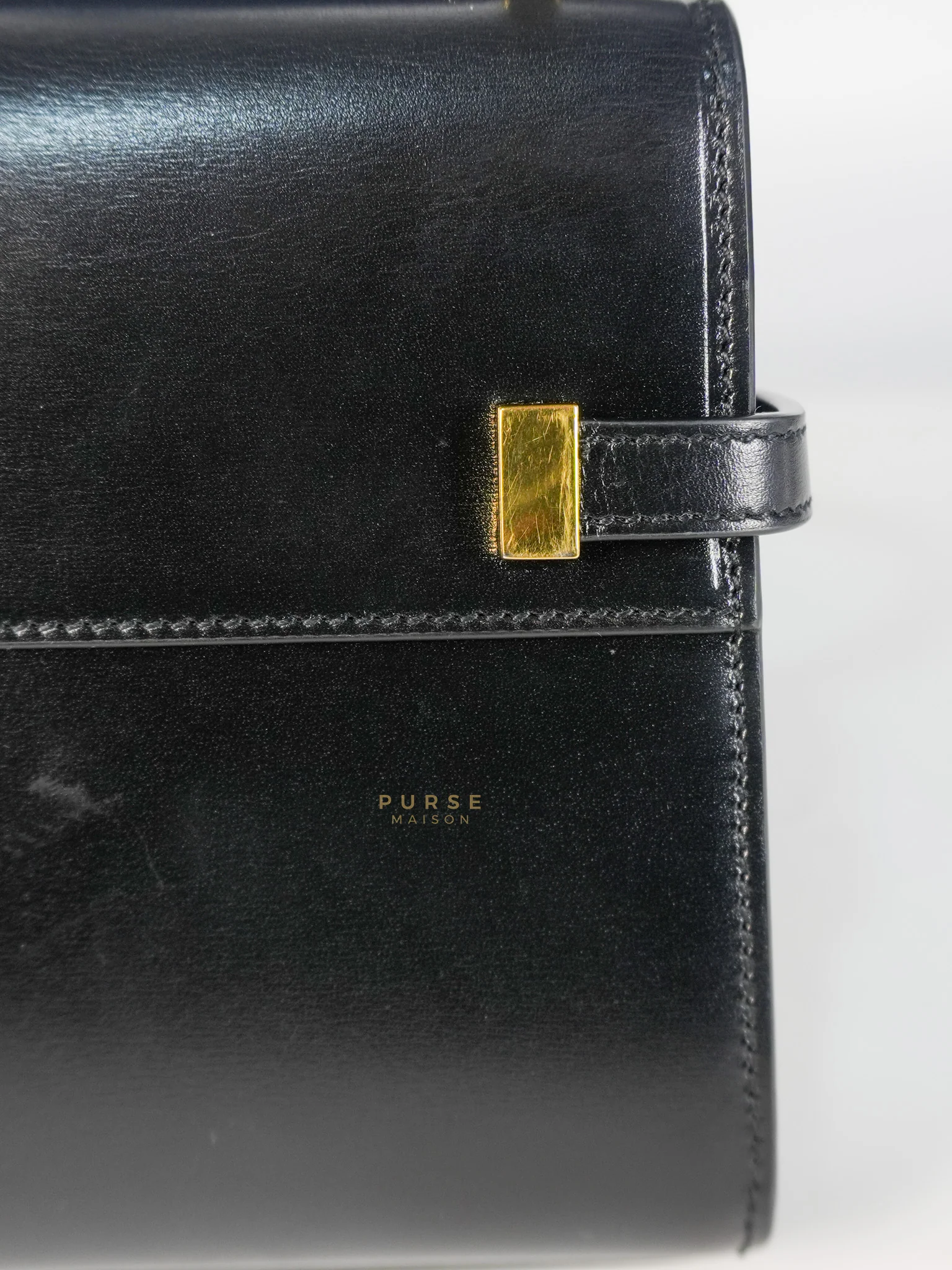 Yves Saint Laurent Mini Manhattan Bag in Black Smooth Leather and Gold Hardware - Image 17