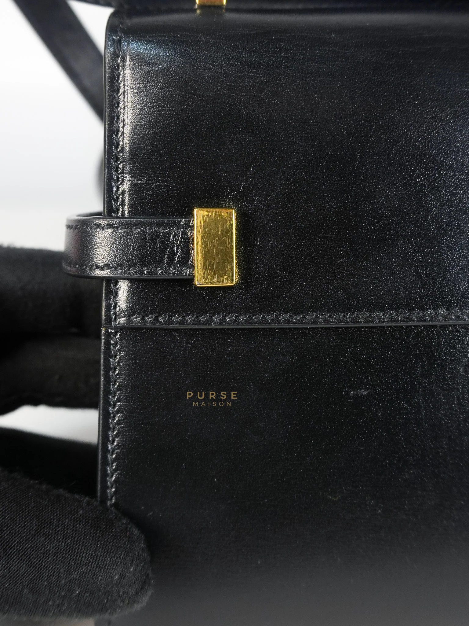 Yves Saint Laurent Mini Manhattan Bag in Black Smooth Leather and Gold Hardware - Image 19