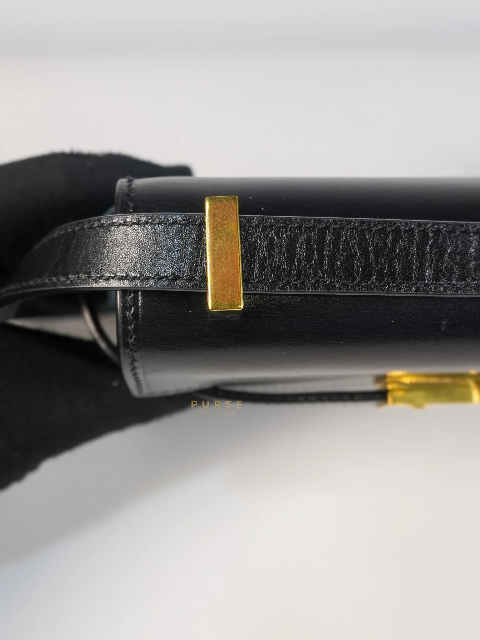 Yves Saint Laurent Mini Manhattan Bag in Black Smooth Leather and Gold Hardware - Image 22
