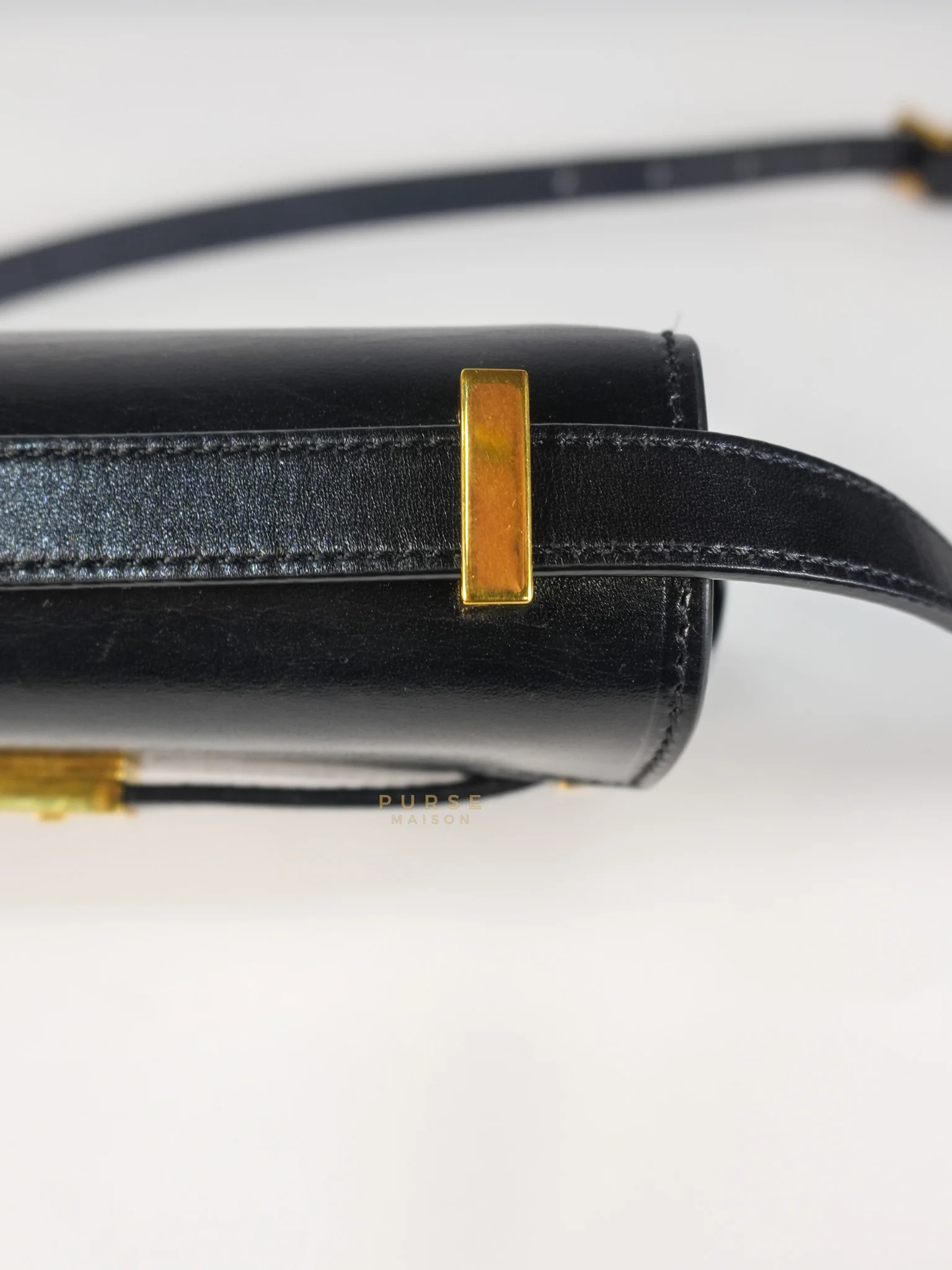 Yves Saint Laurent Mini Manhattan Bag in Black Smooth Leather and Gold Hardware - Image 23