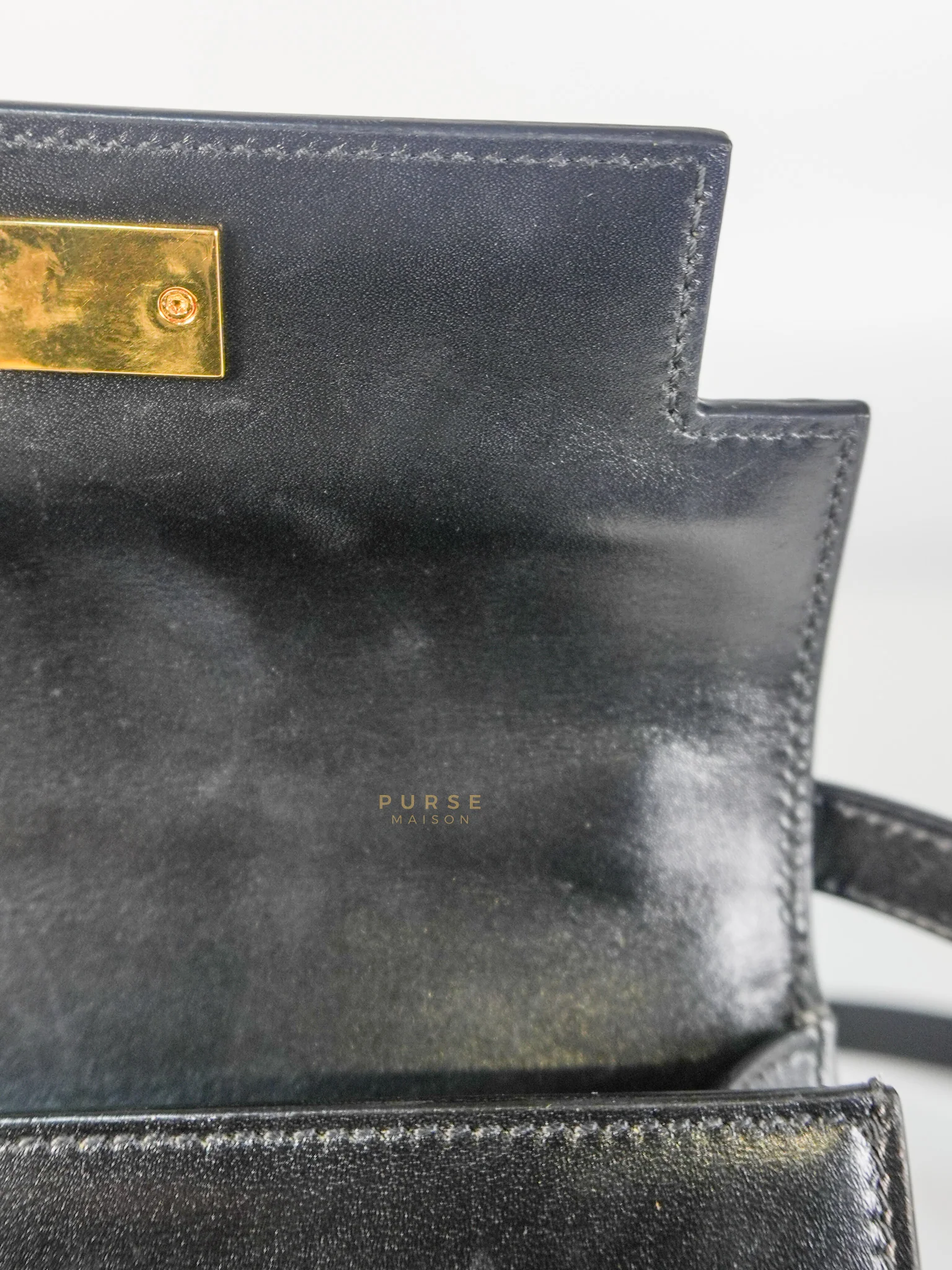 Yves Saint Laurent Mini Manhattan Bag in Black Smooth Leather and Gold Hardware - Image 26