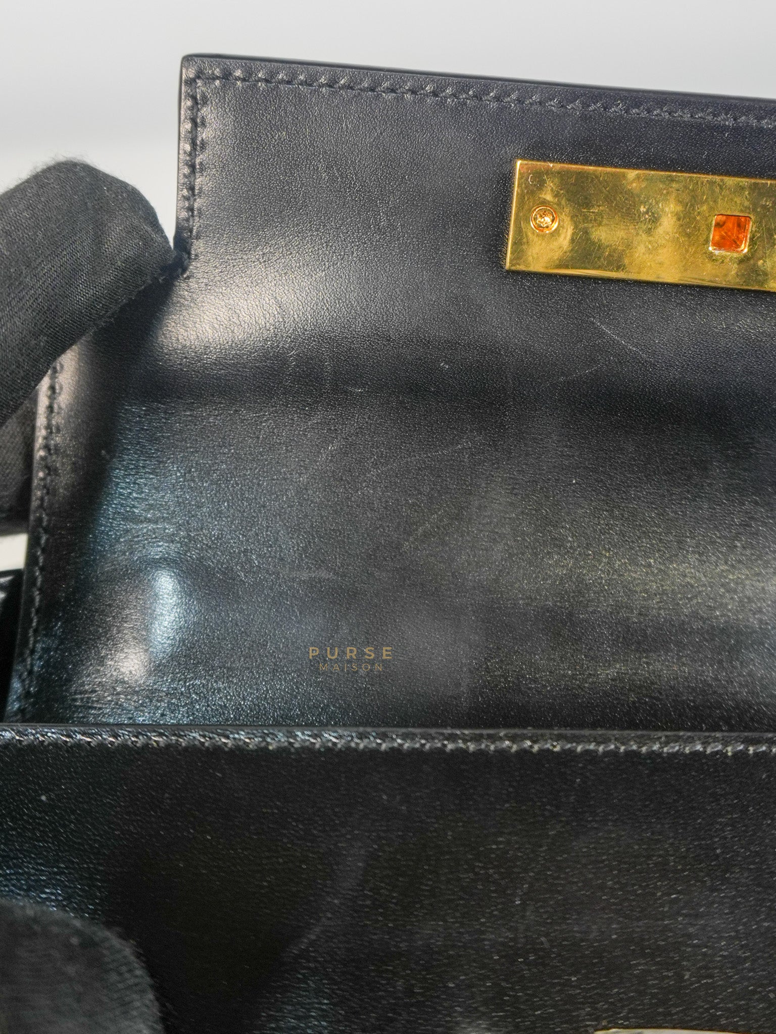 Yves Saint Laurent Mini Manhattan Bag in Black Smooth Leather and Gold Hardware - Image 27