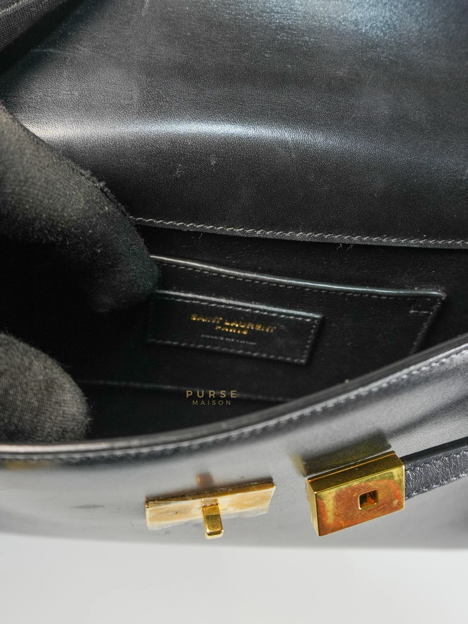 Yves Saint Laurent Mini Manhattan Bag in Black Smooth Leather and Gold Hardware - Image 28