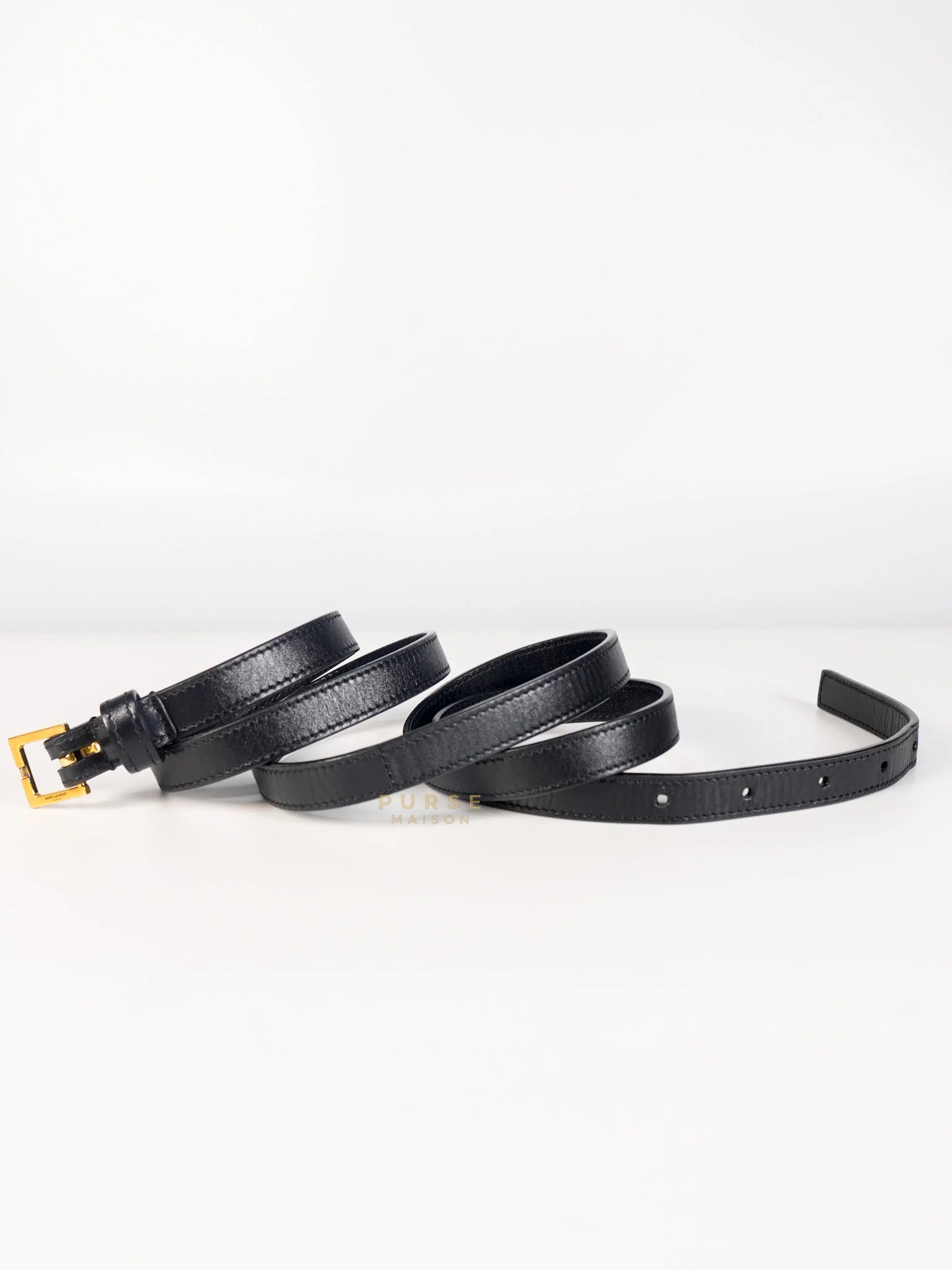 Yves Saint Laurent Mini Manhattan Bag in Black Smooth Leather and Gold Hardware - Image 34