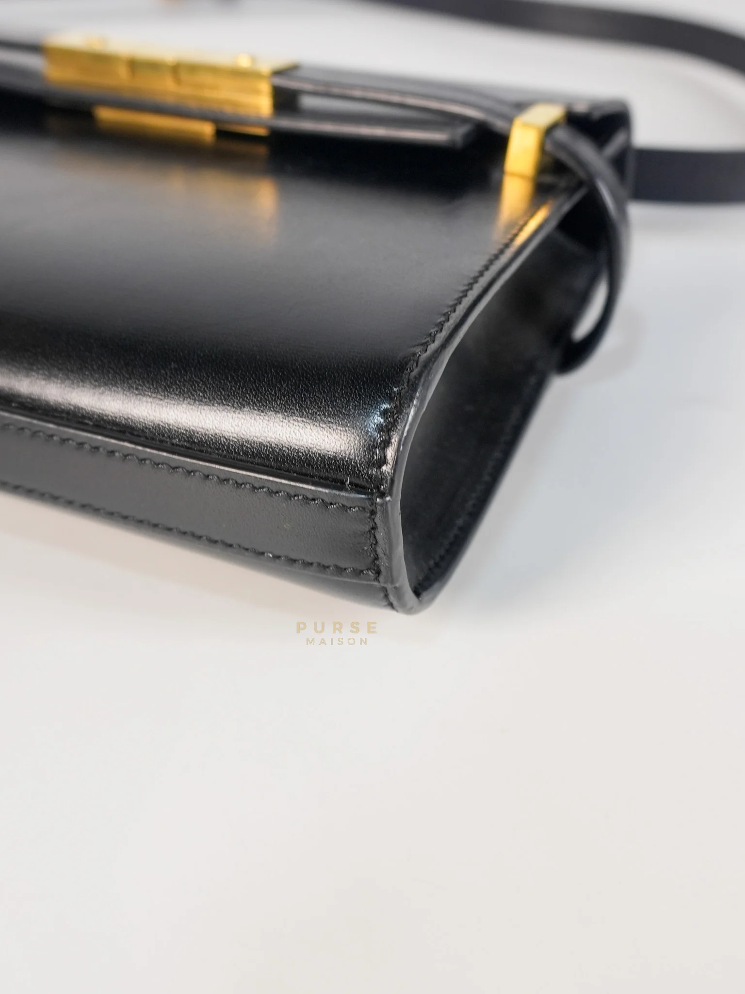 Yves Saint Laurent Mini Manhattan Bag in Black Smooth Leather and Gold Hardware - Image 9