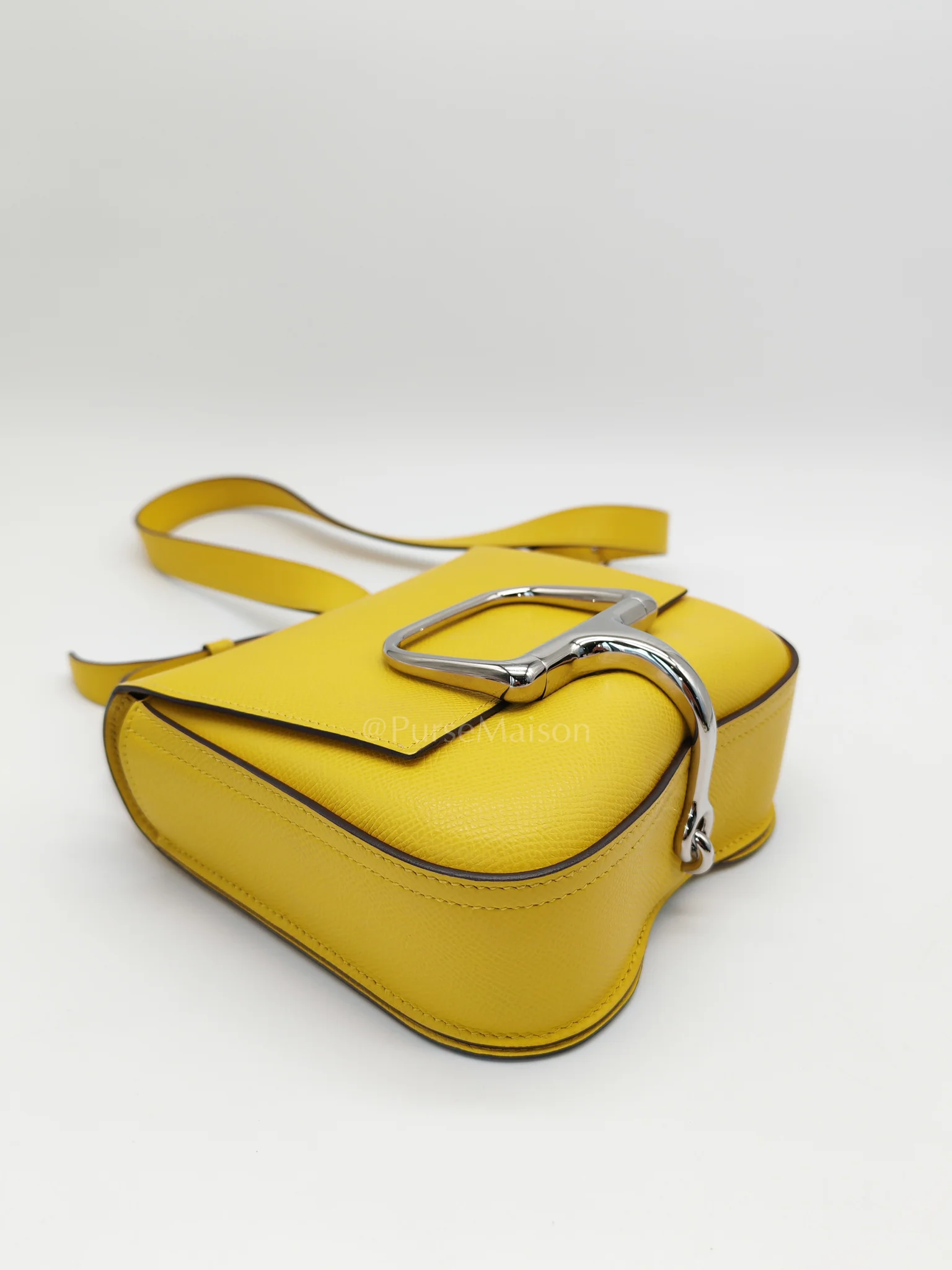 Hermes Mini Della Cavalleria Jaune de Naples Epsom Leather and Palladium Hardware Stamp U (2022) - Image 12