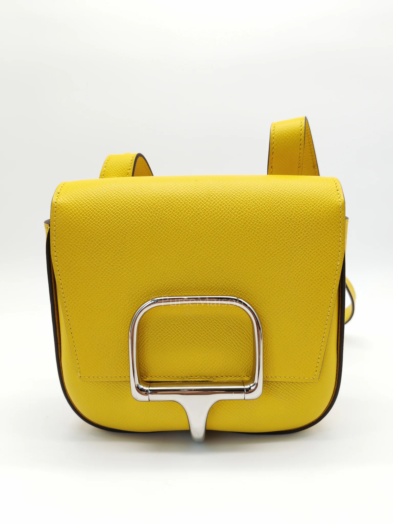 Hermes Mini Della Cavalleria Jaune de Naples Epsom Leather and Palladium Hardware Stamp U (2022) - Image 13