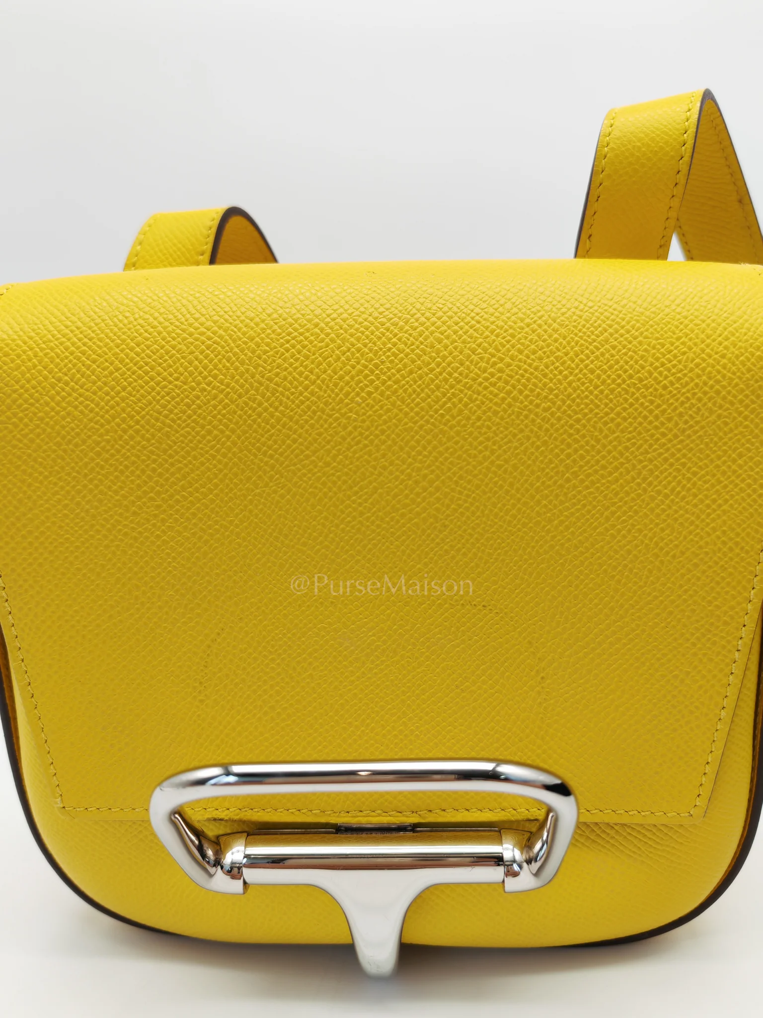 Hermes Mini Della Cavalleria Jaune de Naples Epsom Leather and Palladium Hardware Stamp U (2022) - Image 18