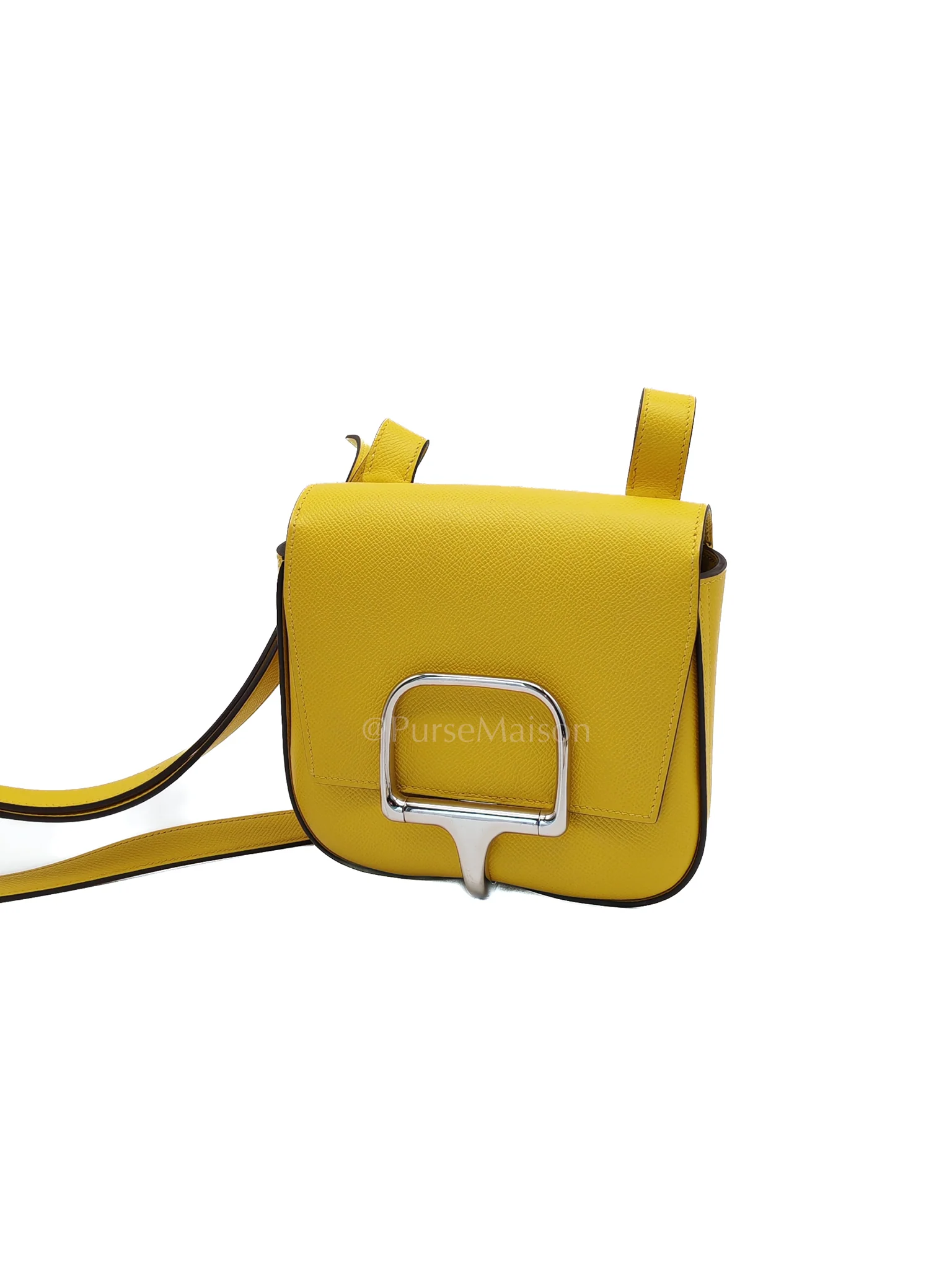 Hermes Mini Della Cavalleria Jaune de Naples Epsom Leather and Palladium Hardware Stamp U (2022) - Image 2
