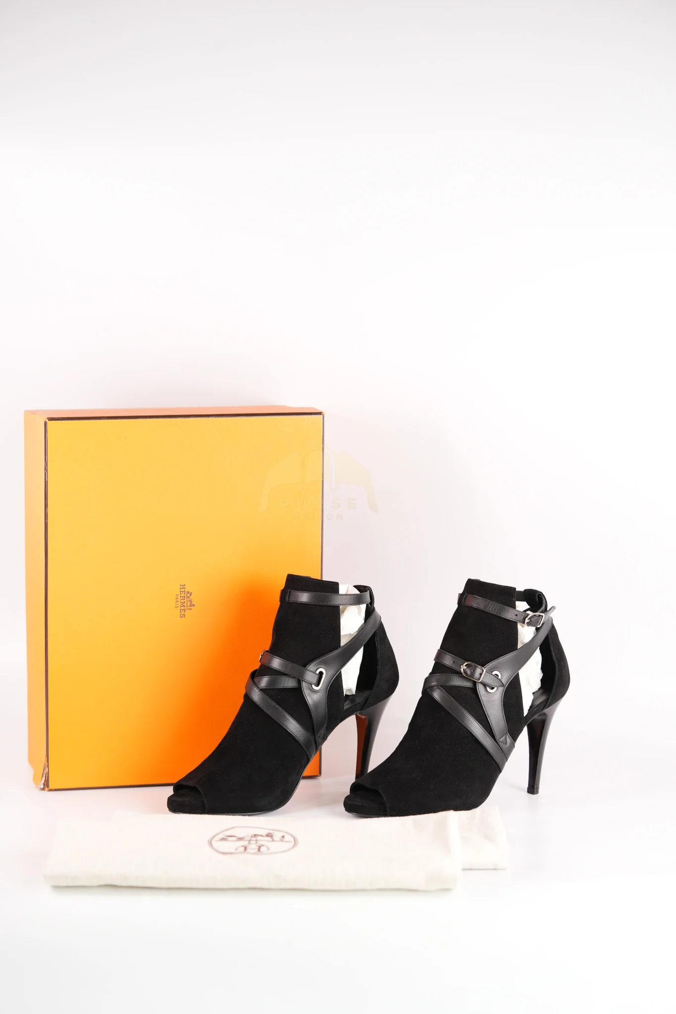 Hermes Desir High Heels Sandals in Black Size 38 (22cm) - Image 24