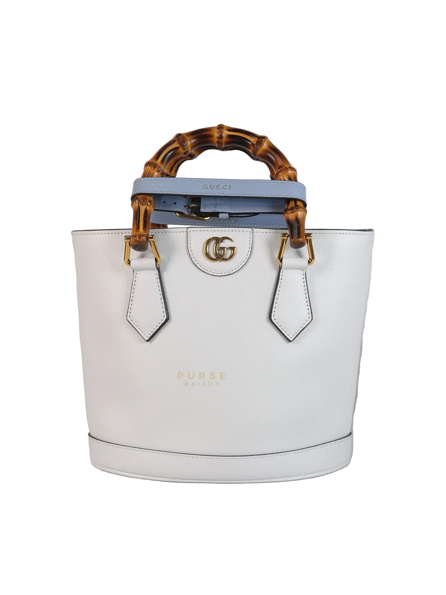 Gucci Diana Bamboo Renew in Light Blue Calfskin Leather