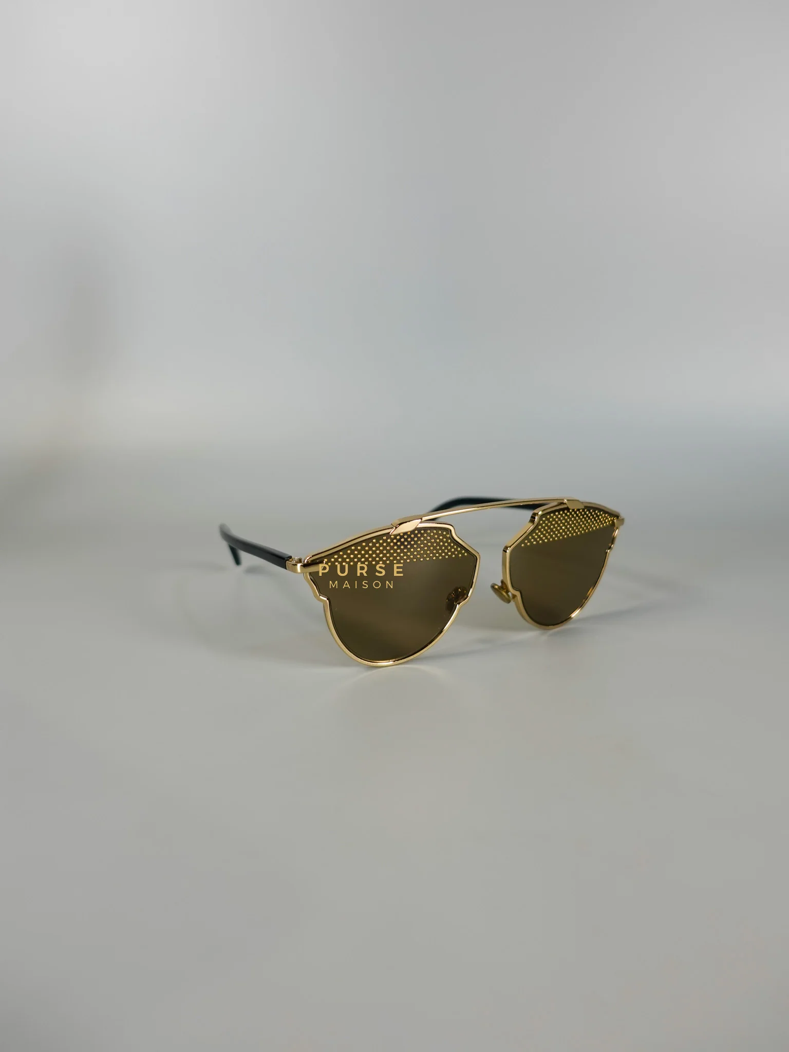 Christian Dior So Real S Aviator Sunglasses Studded Acetate and Metal Gold - Image 4
