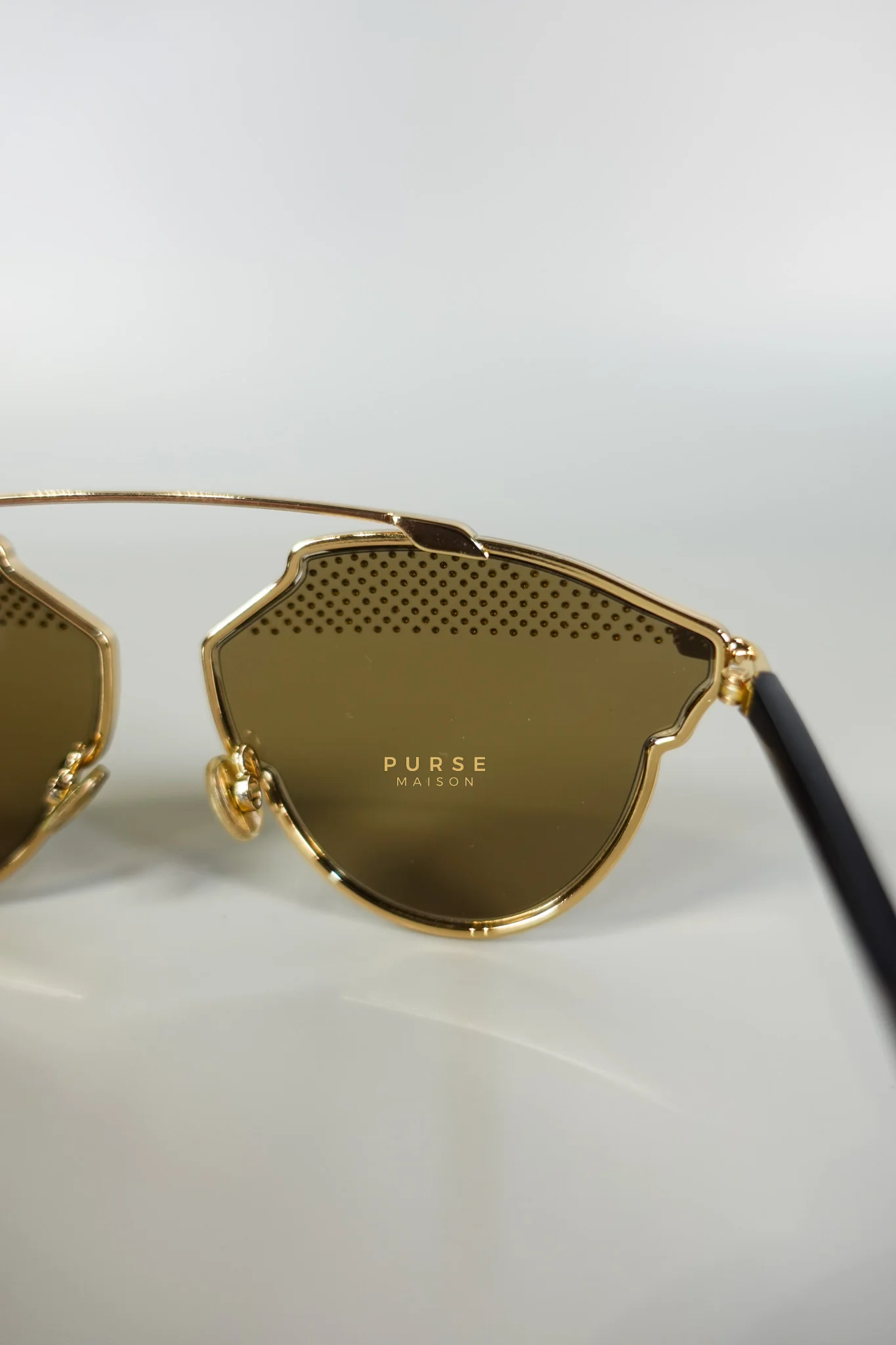 Christian Dior So Real S Aviator Sunglasses Studded Acetate and Metal Gold - Image 9