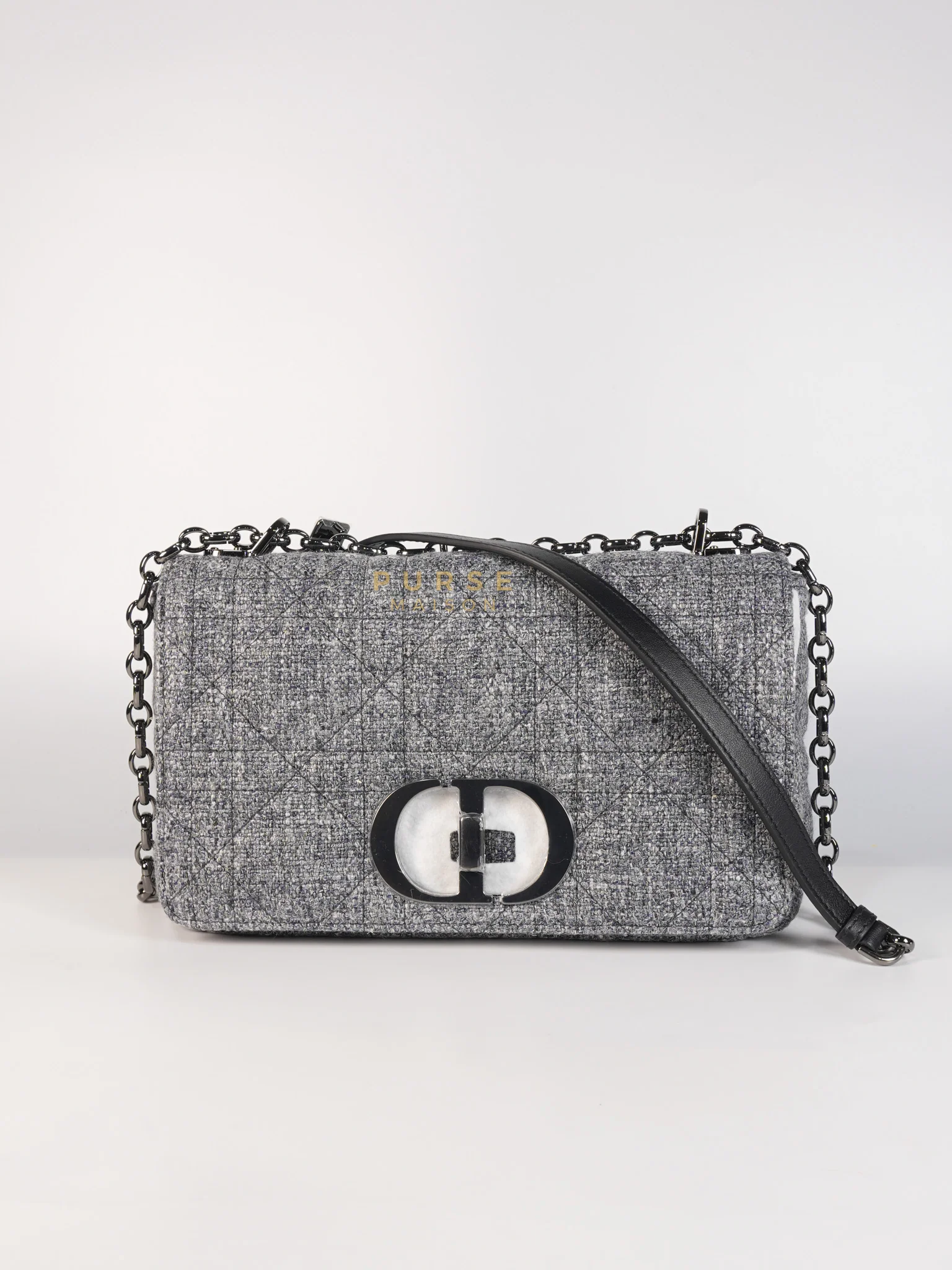 Christian Dior Caro Bag Medium in Macrocannage Quilted Linen