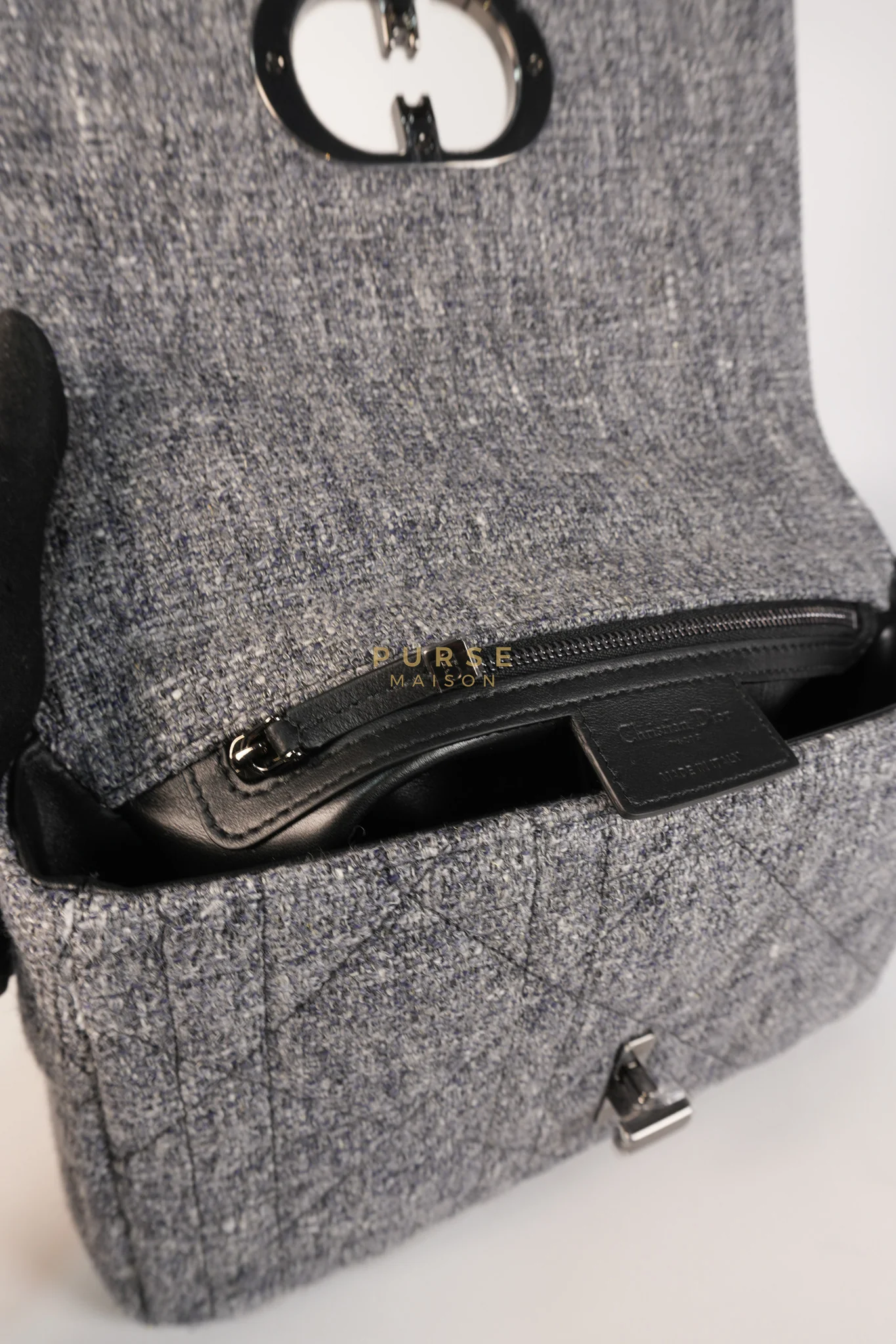 Christian Dior Caro Bag Medium in Macrocannage Quilted Linen - Image 21