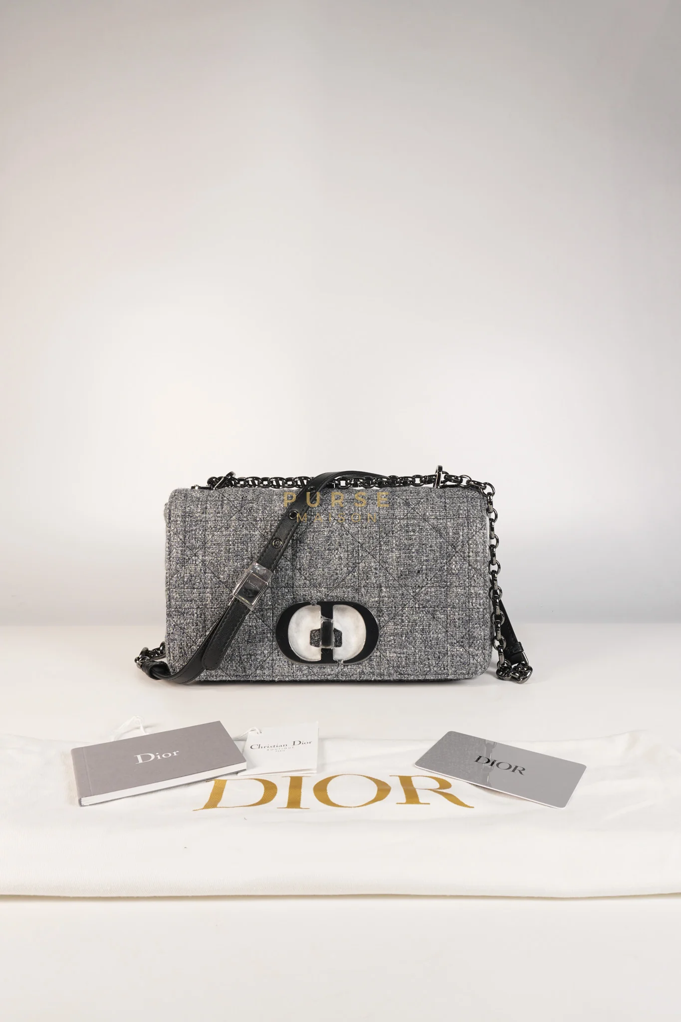 Christian Dior Caro Bag Medium in Macrocannage Quilted Linen - Image 28