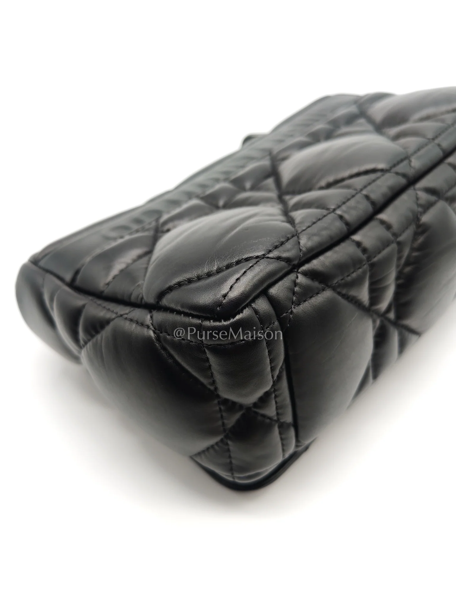 Christian Dior Soft Caro in Small Cannage Lambskin Leather Shoulder Bag - Image 12