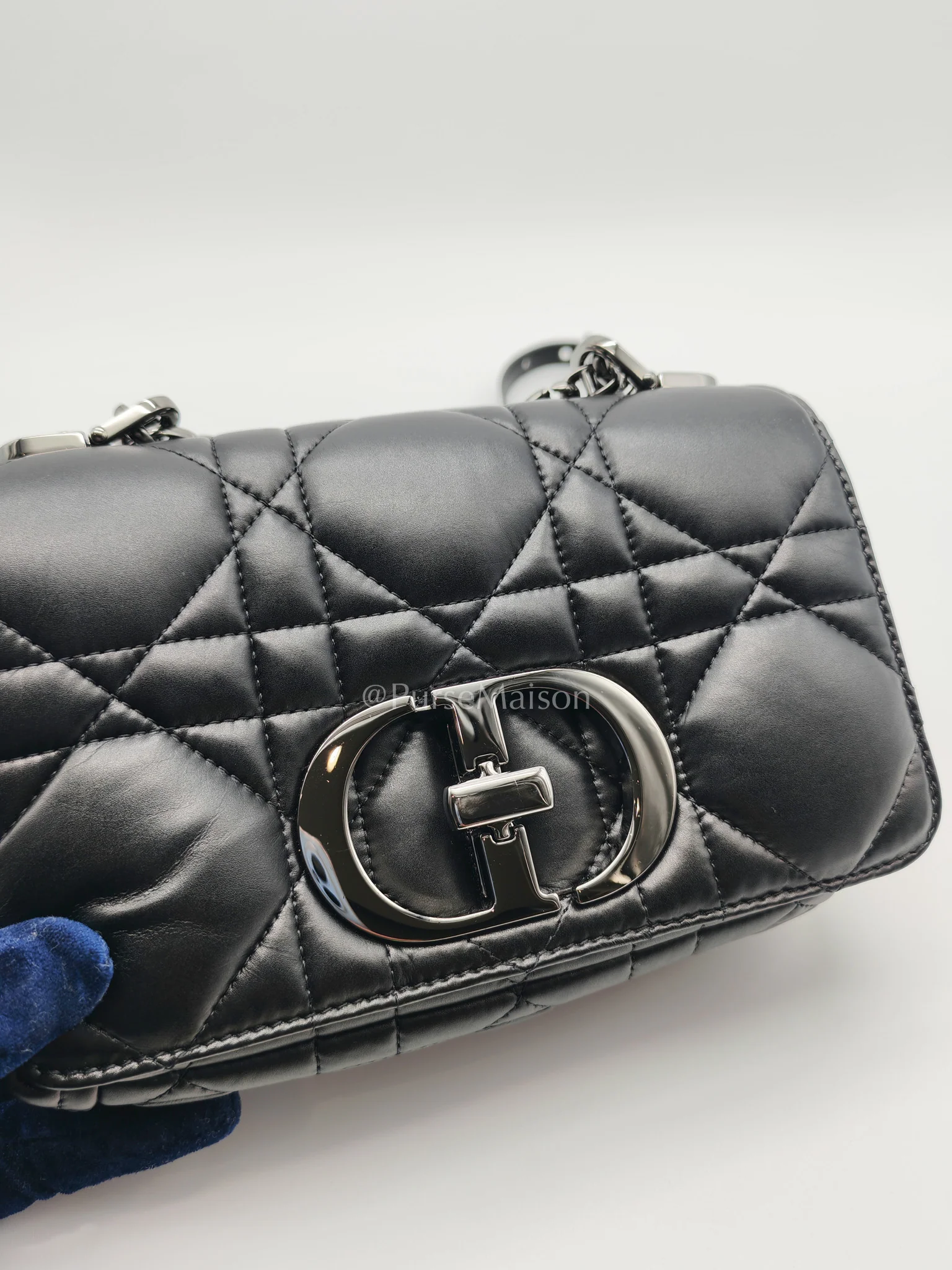 Christian Dior Soft Caro in Small Cannage Lambskin Leather Shoulder Bag - Image 16