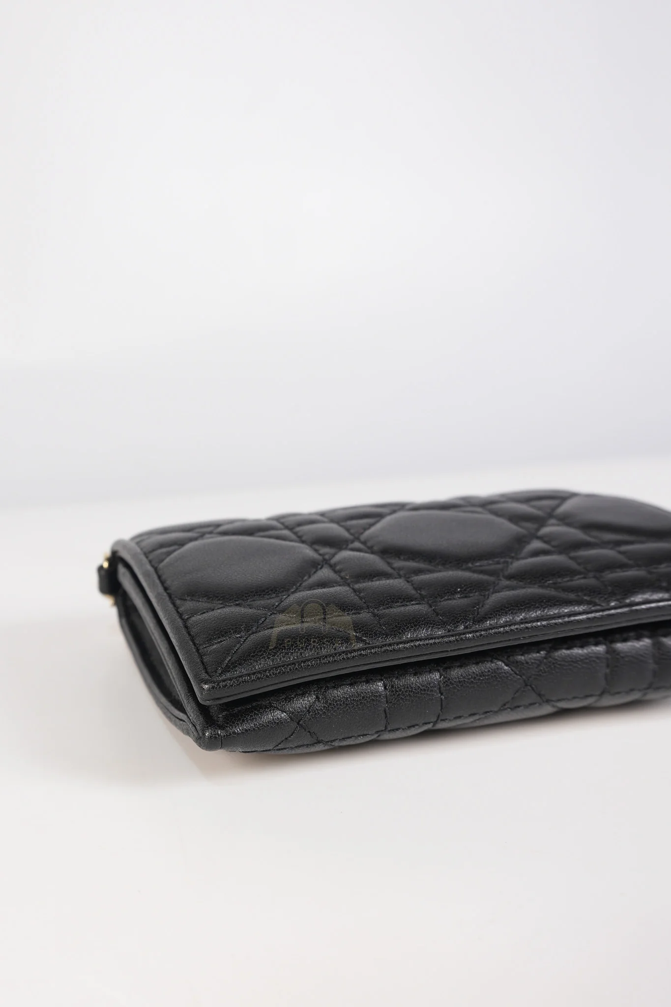 Christian Dior Lady Dior Flap Card Holder in Black Quilted Cannage Lambskin Leather - Image 11