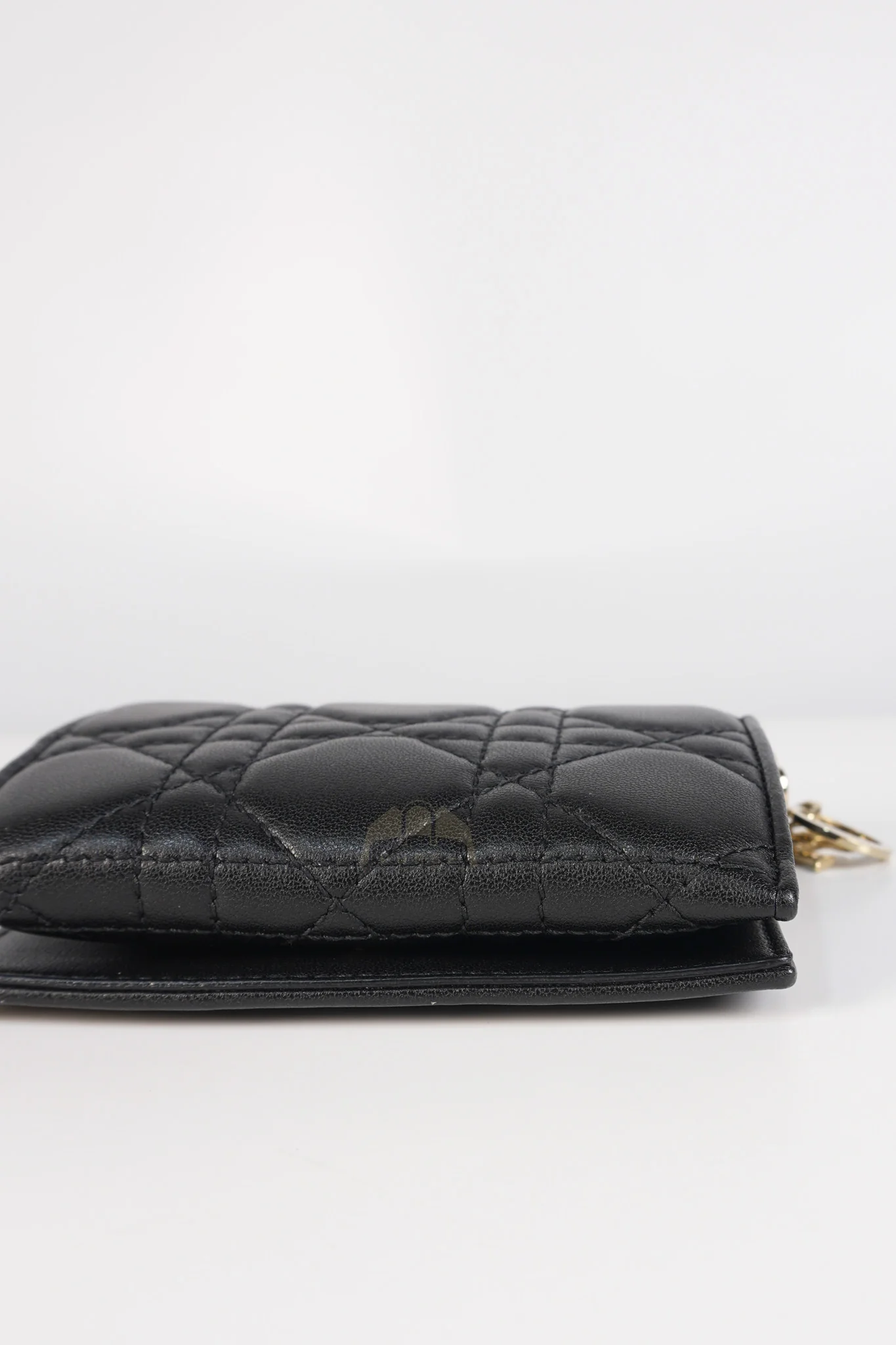 Christian Dior Lady Dior Flap Card Holder in Black Quilted Cannage Lambskin Leather - Image 12