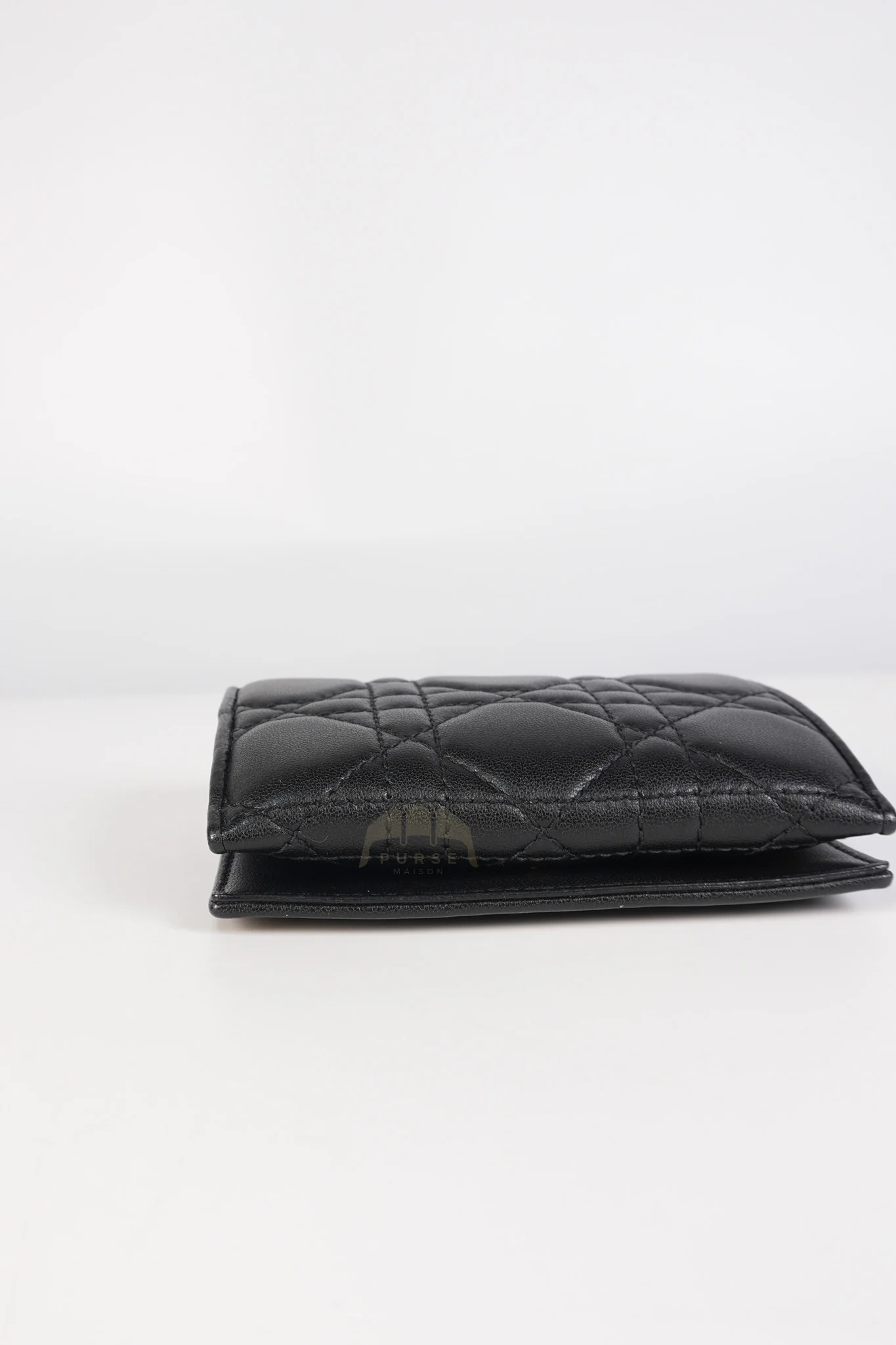 Christian Dior Lady Dior Flap Card Holder in Black Quilted Cannage Lambskin Leather - Image 13