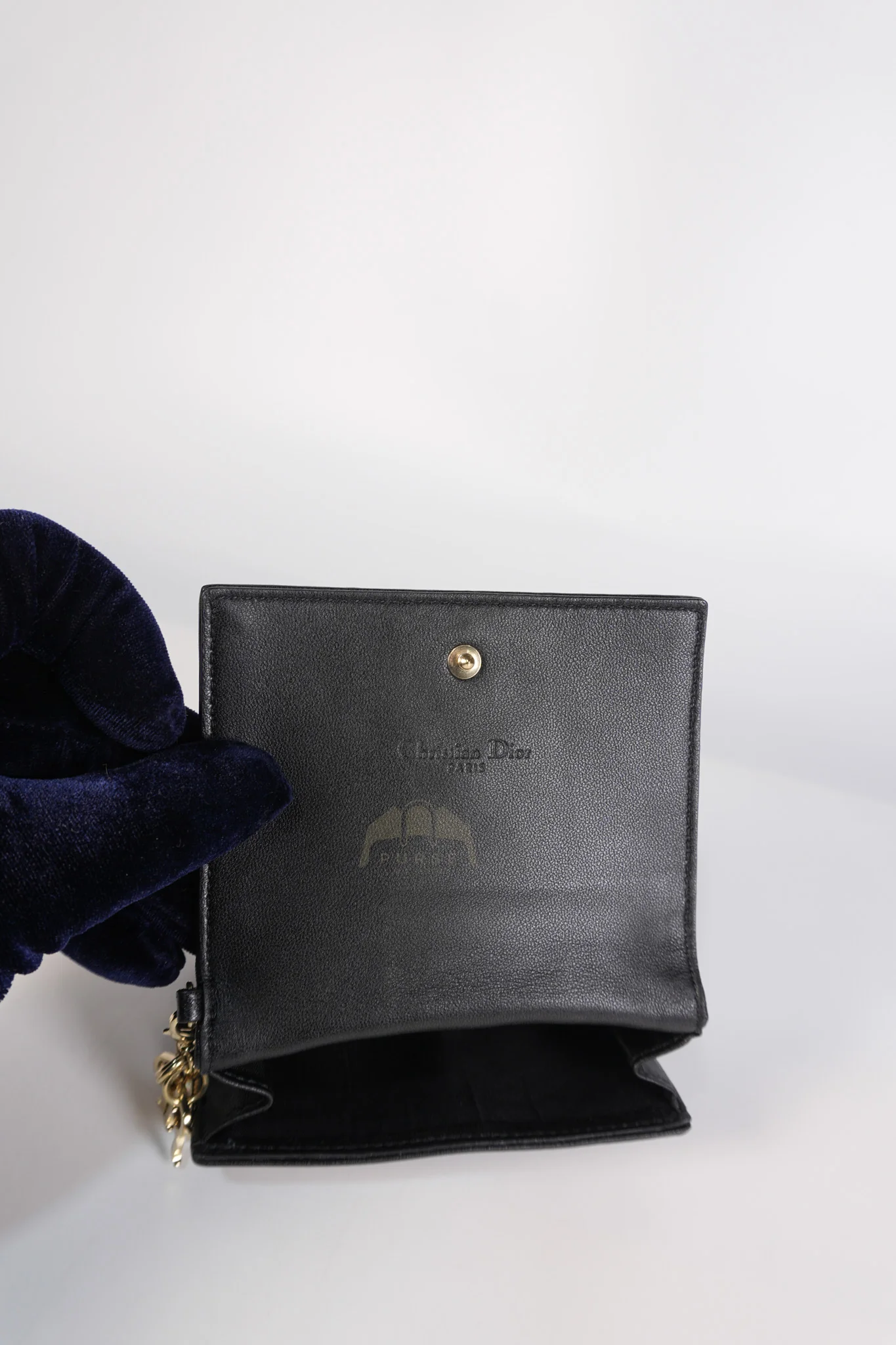 Christian Dior Lady Dior Flap Card Holder in Black Quilted Cannage Lambskin Leather - Image 19