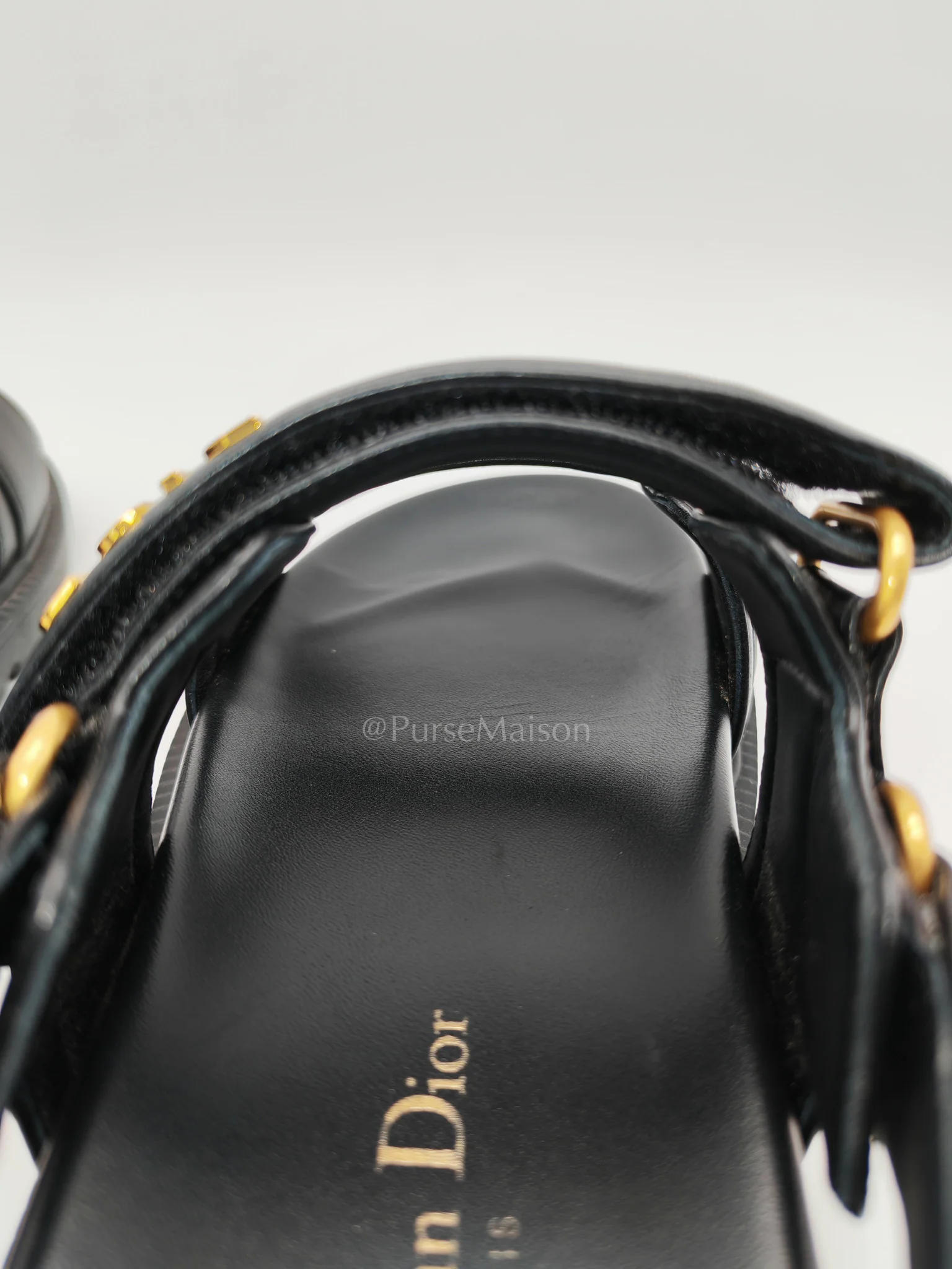 Christian Dior Dioract Black Lambskin Women’s Sandals Size 38EU (24.5cm) - Image 15