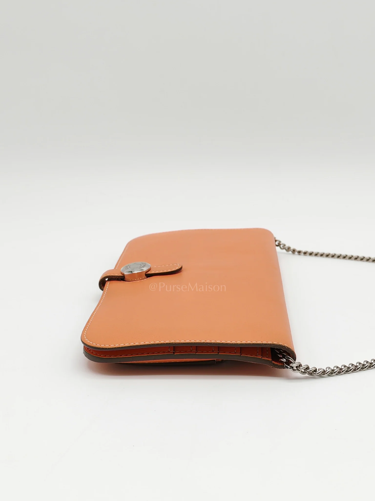 Hermes Dogon Duo Wallet in Classic Orange Evercalf Leather & Palladium Hardware Stamp Sqaure Q (2013) - Image 6