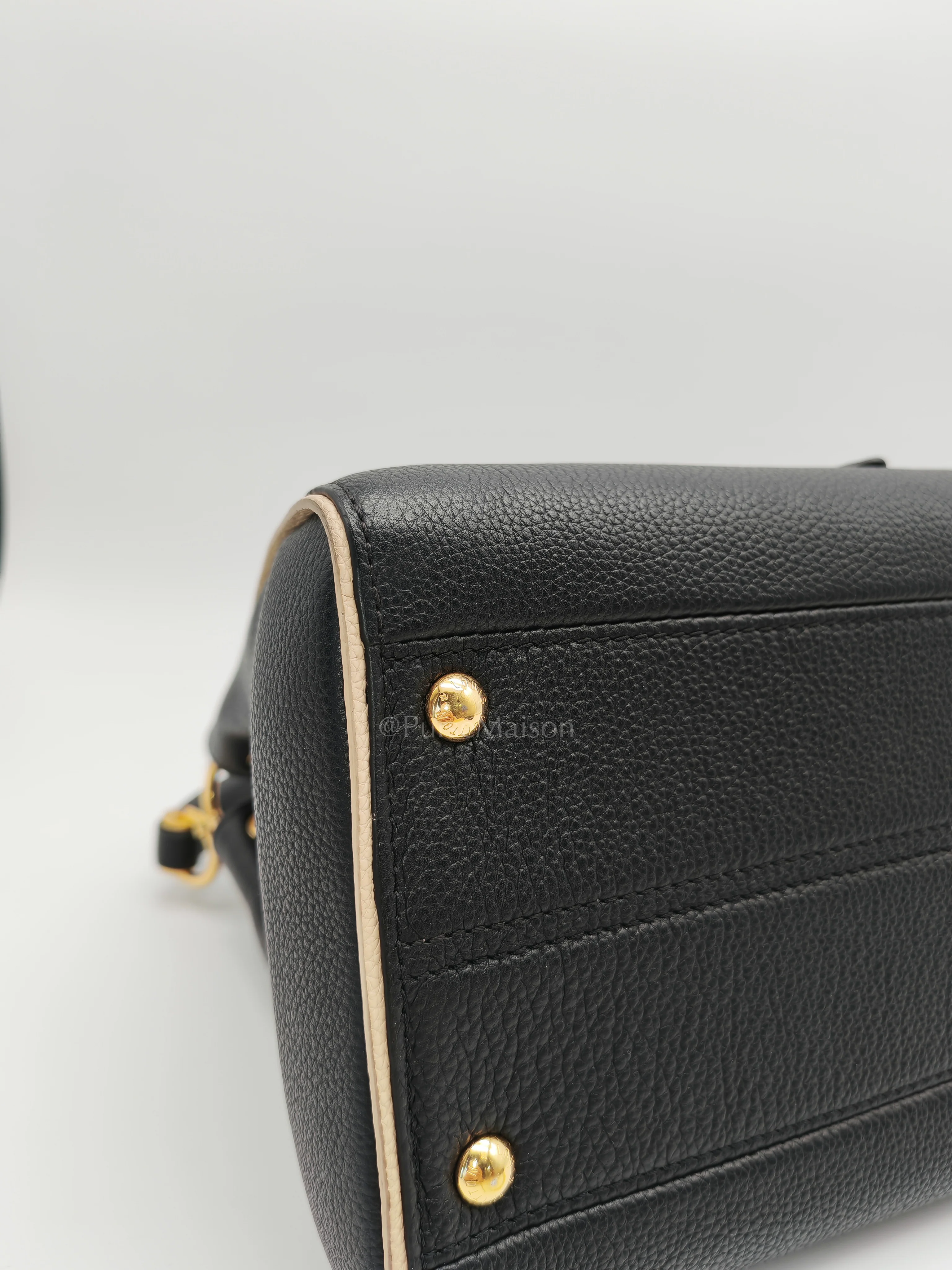 Louis Vuitton Double V Monogram Canvas and Black Grained Leather Shoulder Bag (Date Code: TR4137) - Image 14