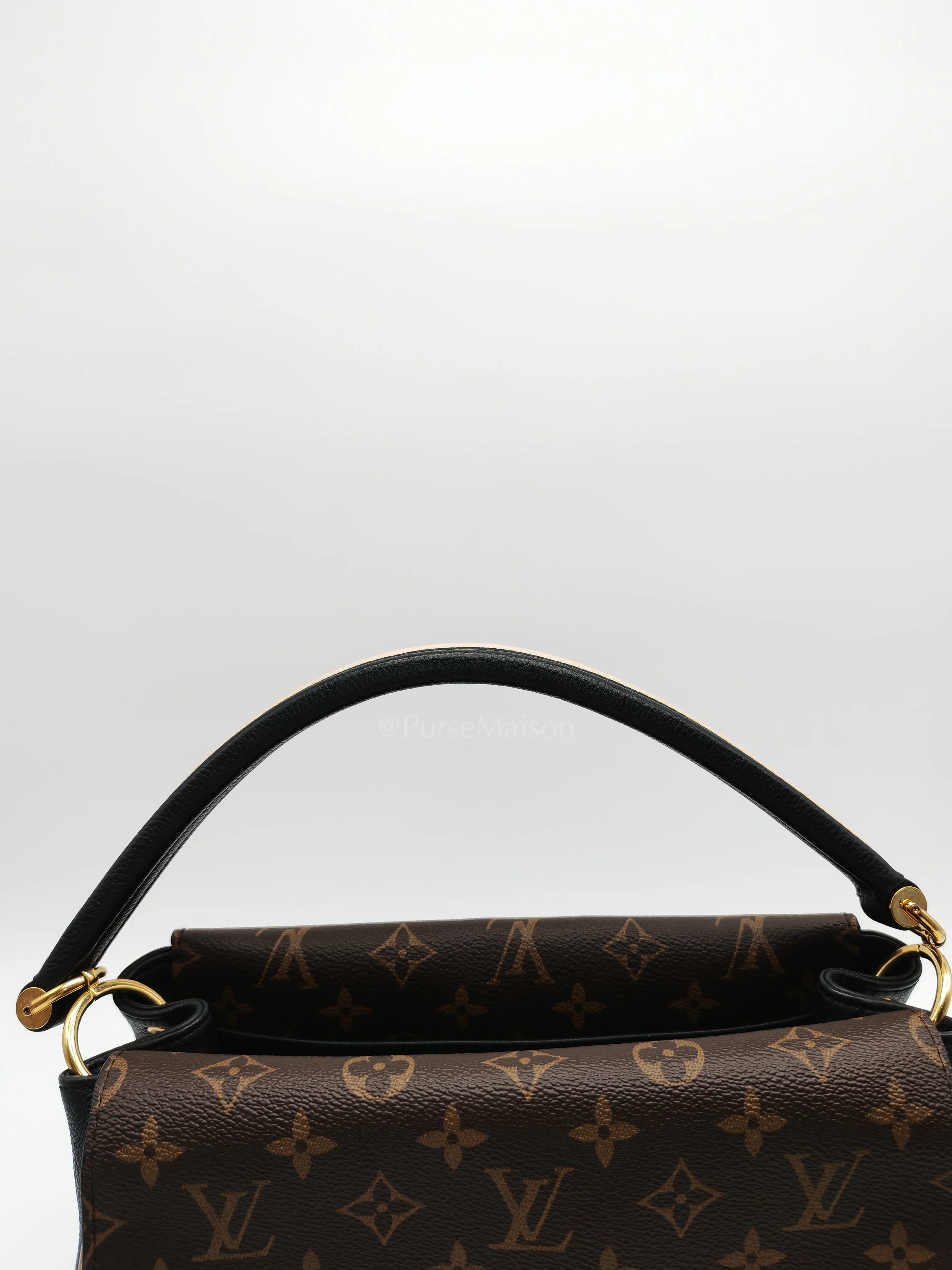 Louis Vuitton Double V Monogram Canvas and Black Grained Leather Shoulder Bag (Date Code: TR4137) - Image 16