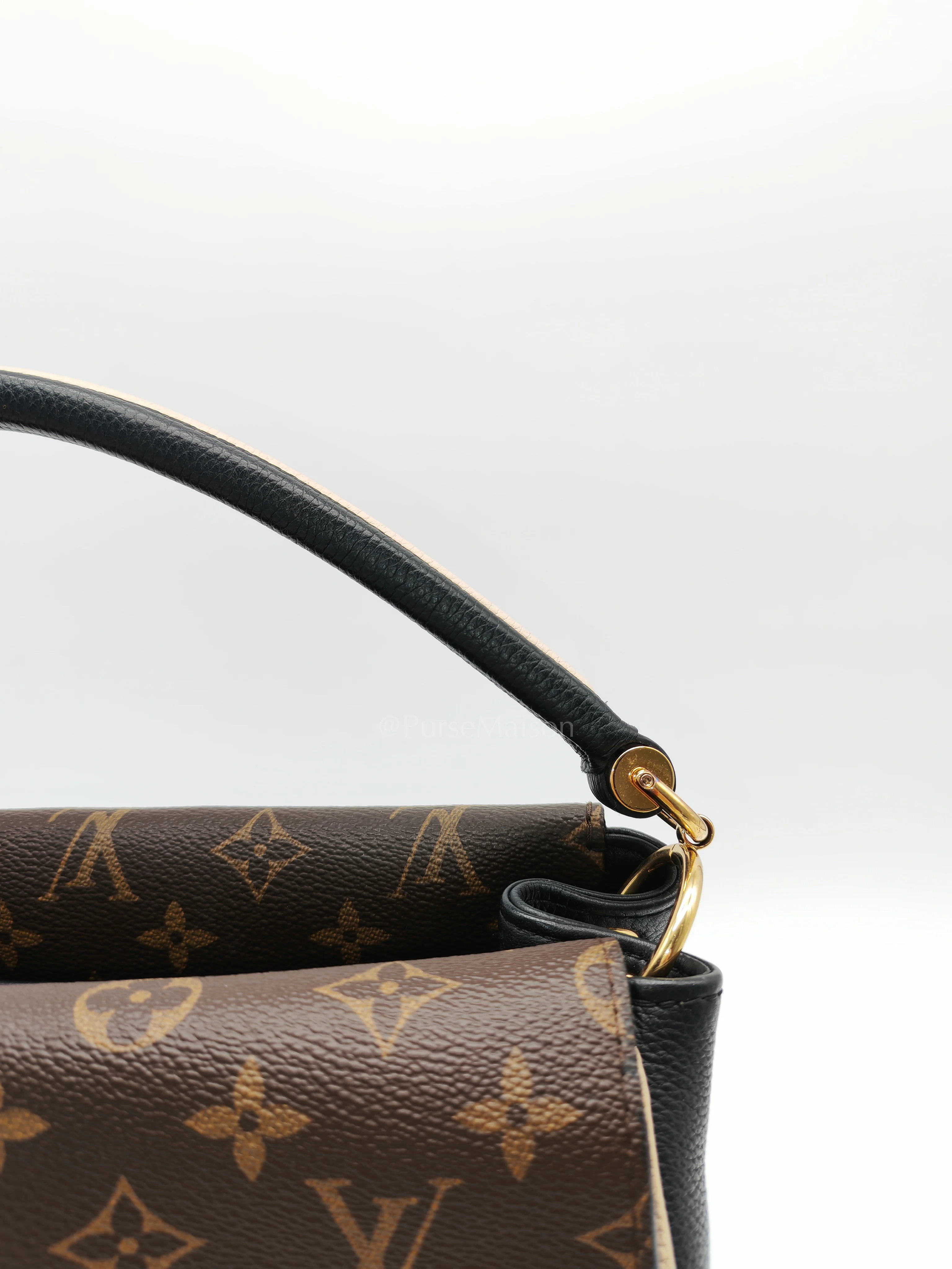 Louis Vuitton Double V Monogram Canvas and Black Grained Leather Shoulder Bag (Date Code: TR4137) - Image 17