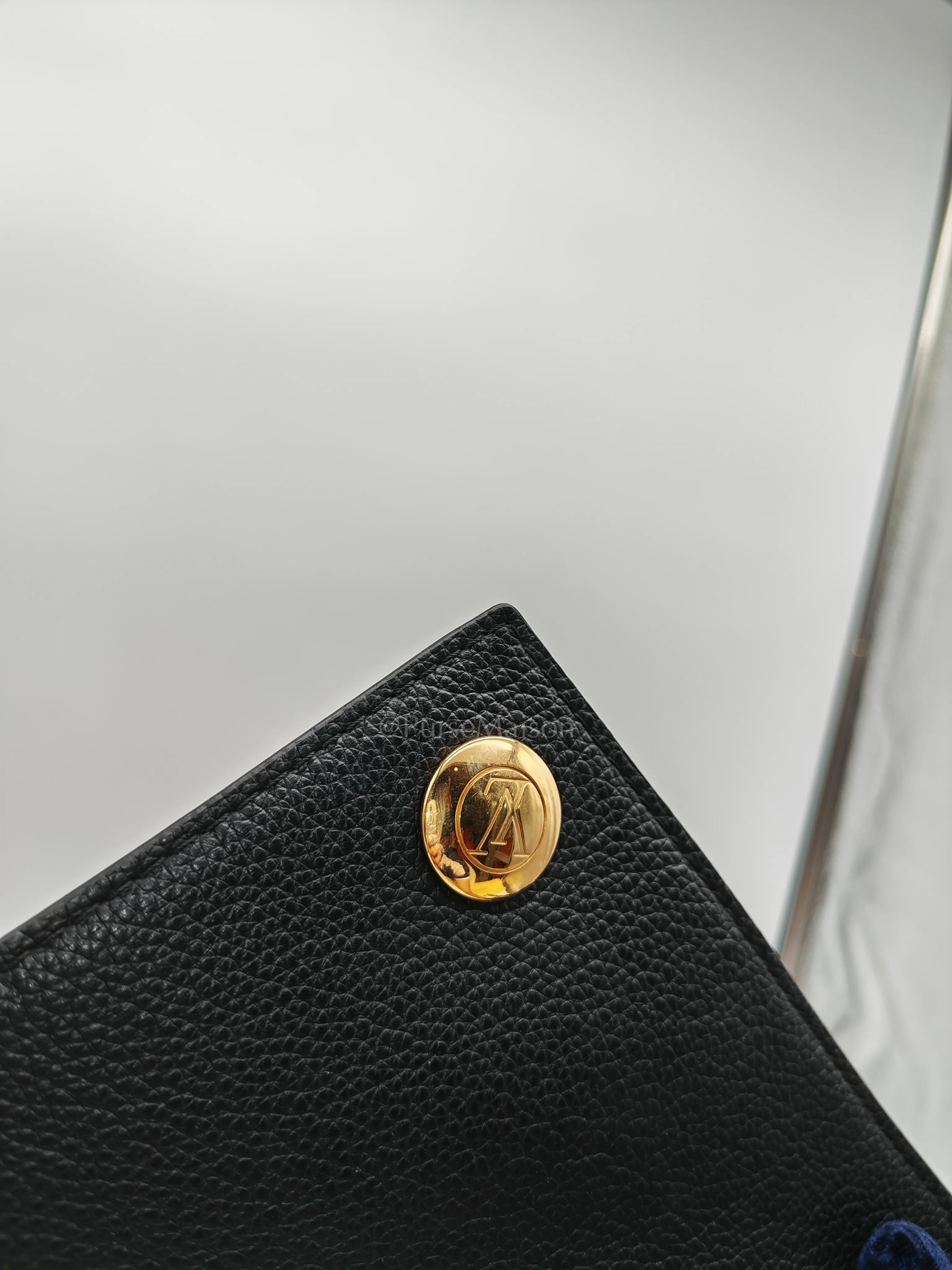 Louis Vuitton Double V Monogram Canvas and Black Grained Leather Shoulder Bag (Date Code: TR4137) - Image 26
