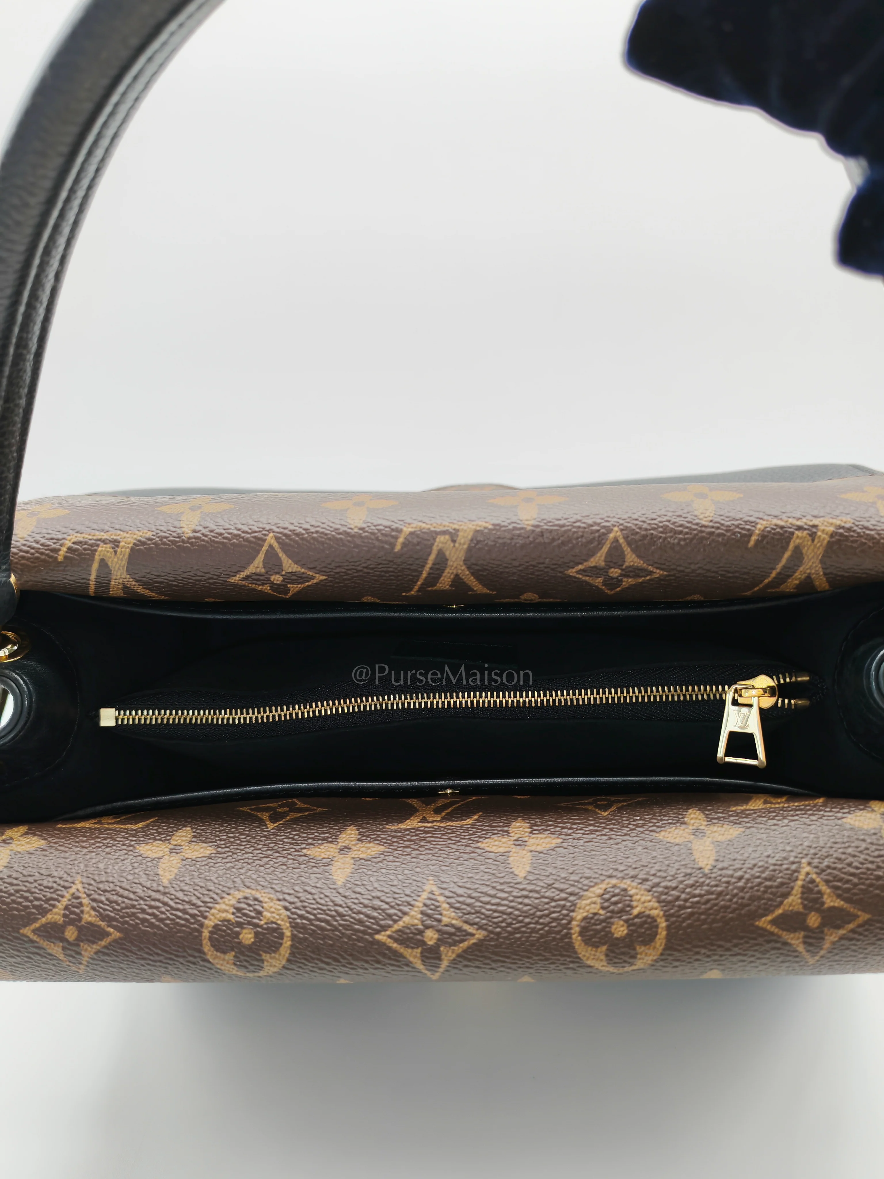 Louis Vuitton Double V Monogram Canvas and Black Grained Leather Shoulder Bag (Date Code: TR4137) - Image 27