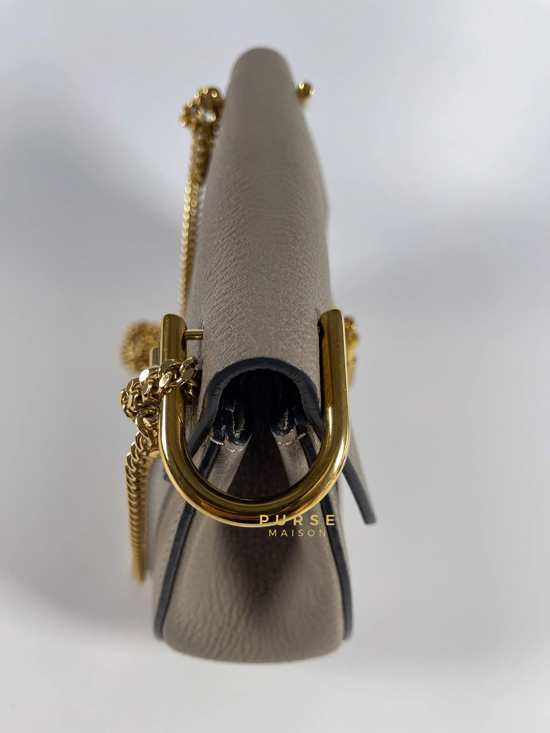 Chloe Drew Small Grey Chain Crossbody Bag - Image 10