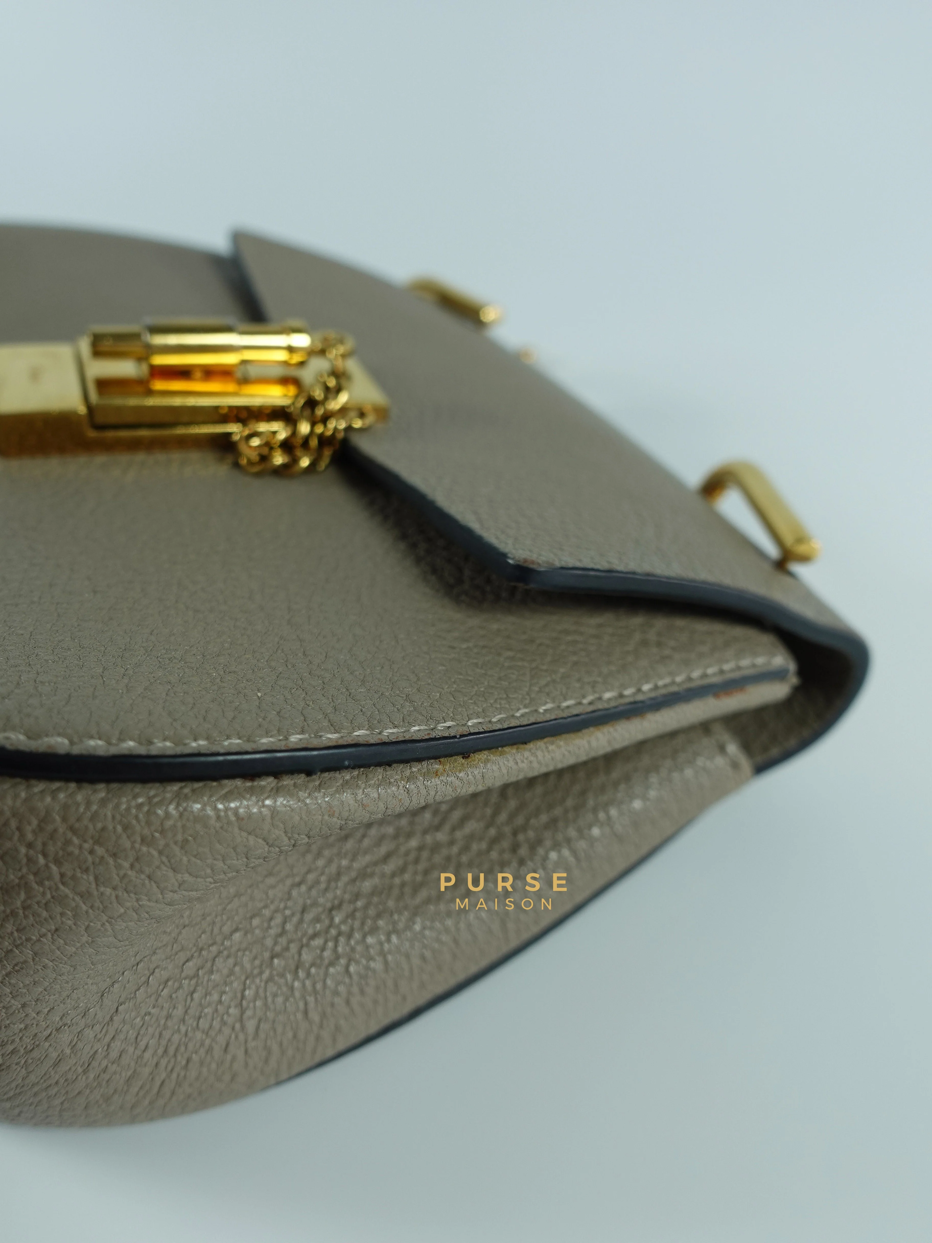 Chloe Drew Small Grey Chain Crossbody Bag - Image 18