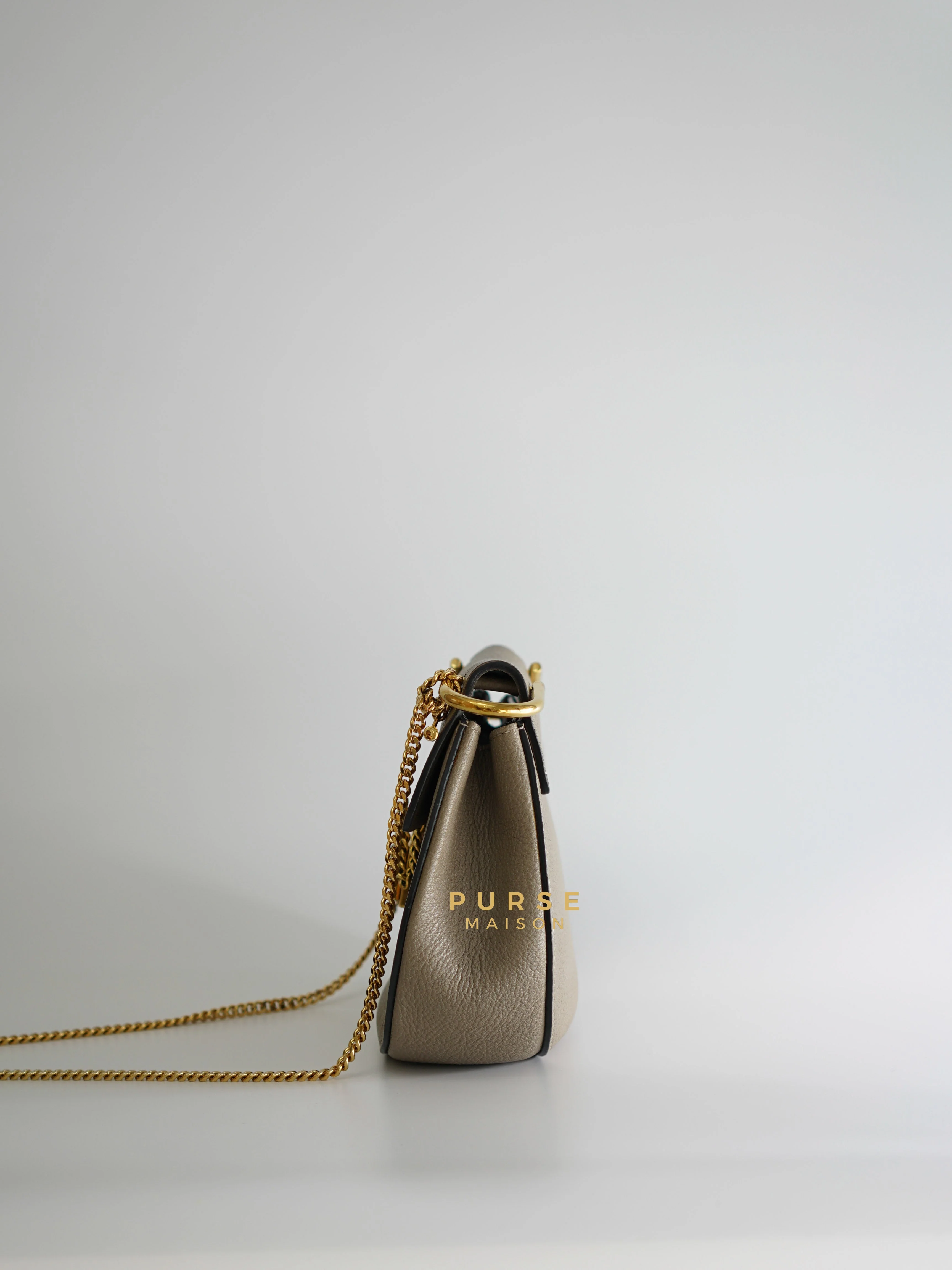 Chloe Drew Small Grey Chain Crossbody Bag - Image 3