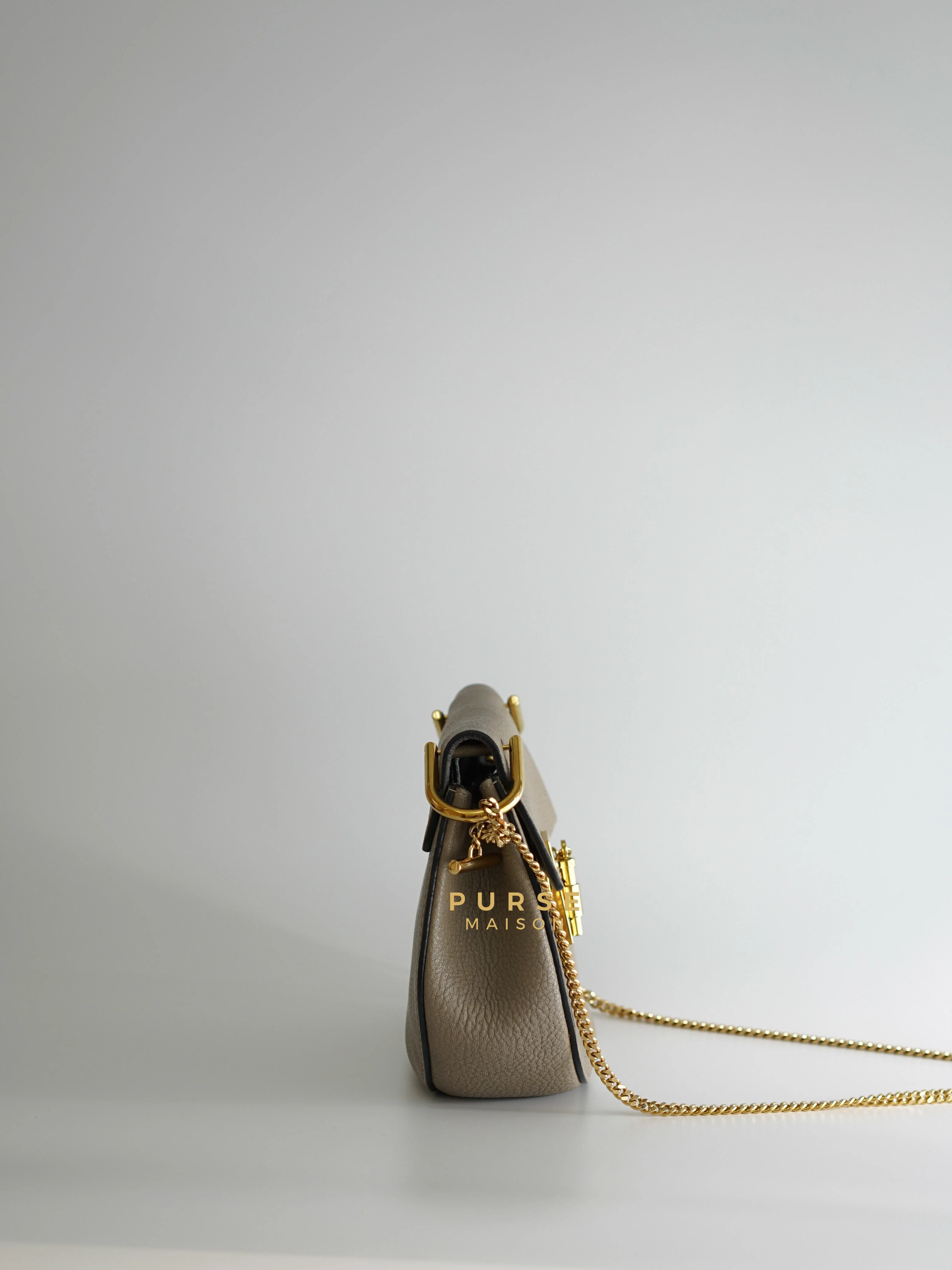 Chloe Drew Small Grey Chain Crossbody Bag - Image 4