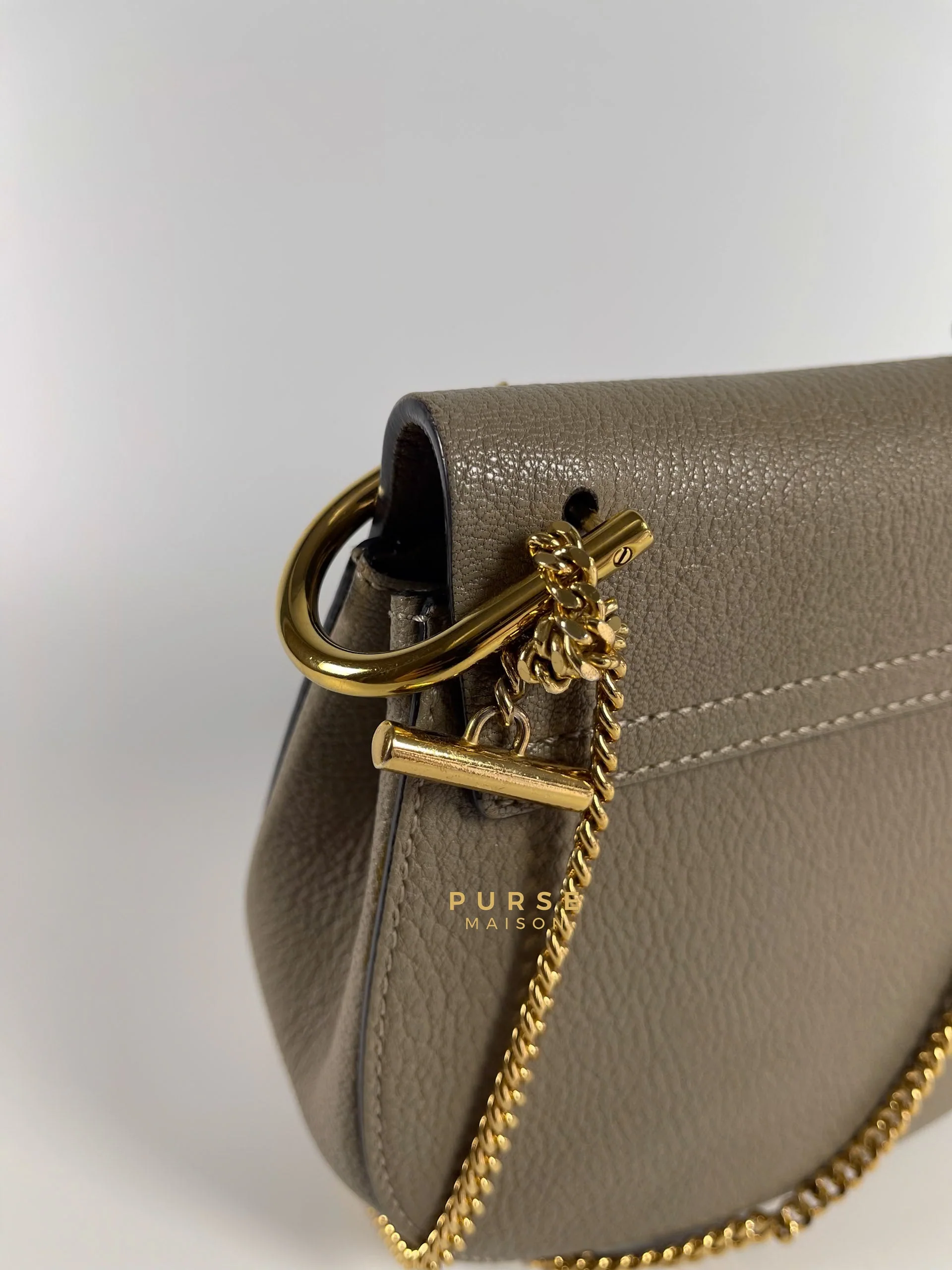 Chloe Drew Small Grey Chain Crossbody Bag - Image 7