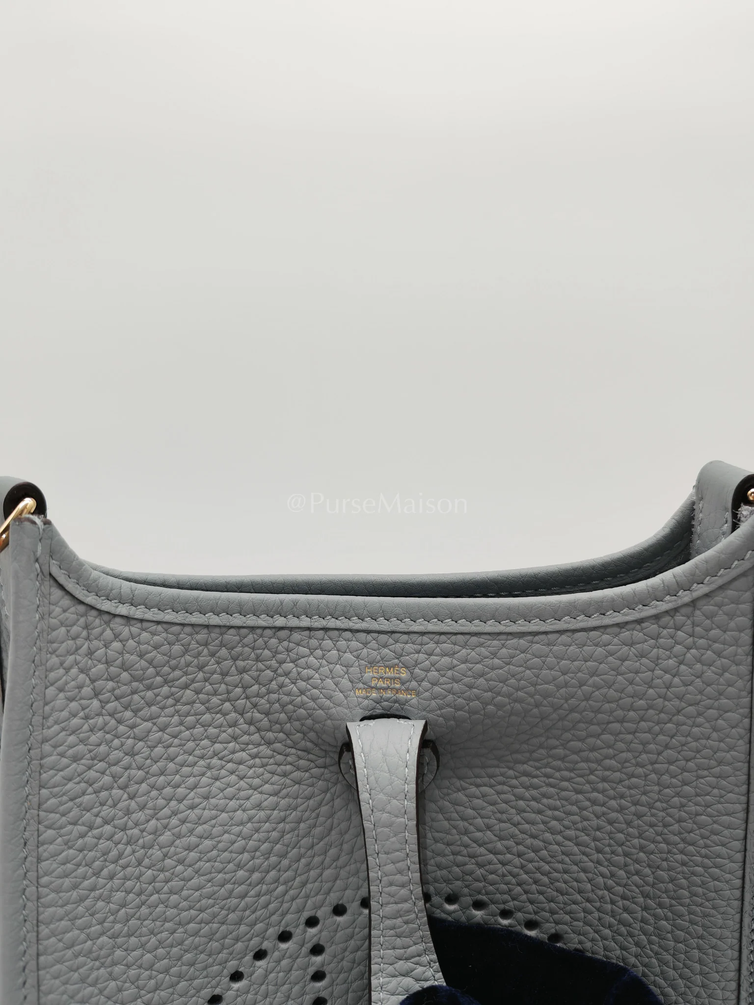 Hermes Evelyne 16 TPM in Gris Pantin Clemence Leather Gold Hardware Stamp K (2025) - Image 12