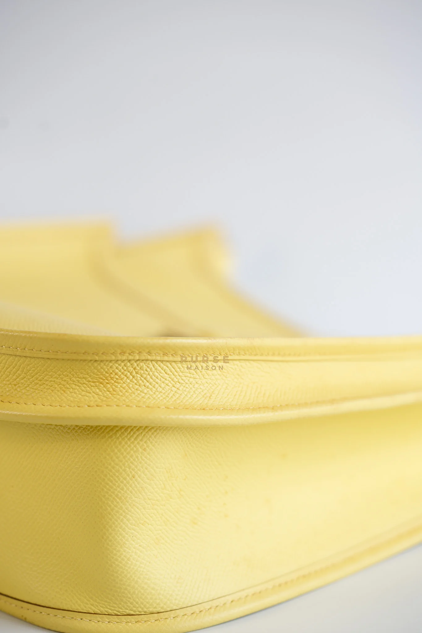 Hermes Evelyne III GM Jaune Poussin Clemence in Palladium Hardware Stamp T - Image 11