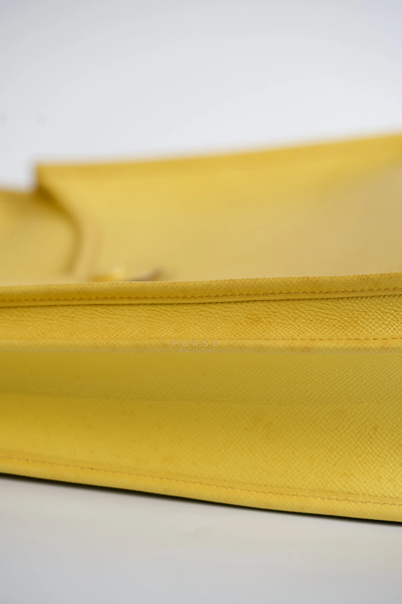 Hermes Evelyne III GM Jaune Poussin Clemence in Palladium Hardware Stamp T - Image 16