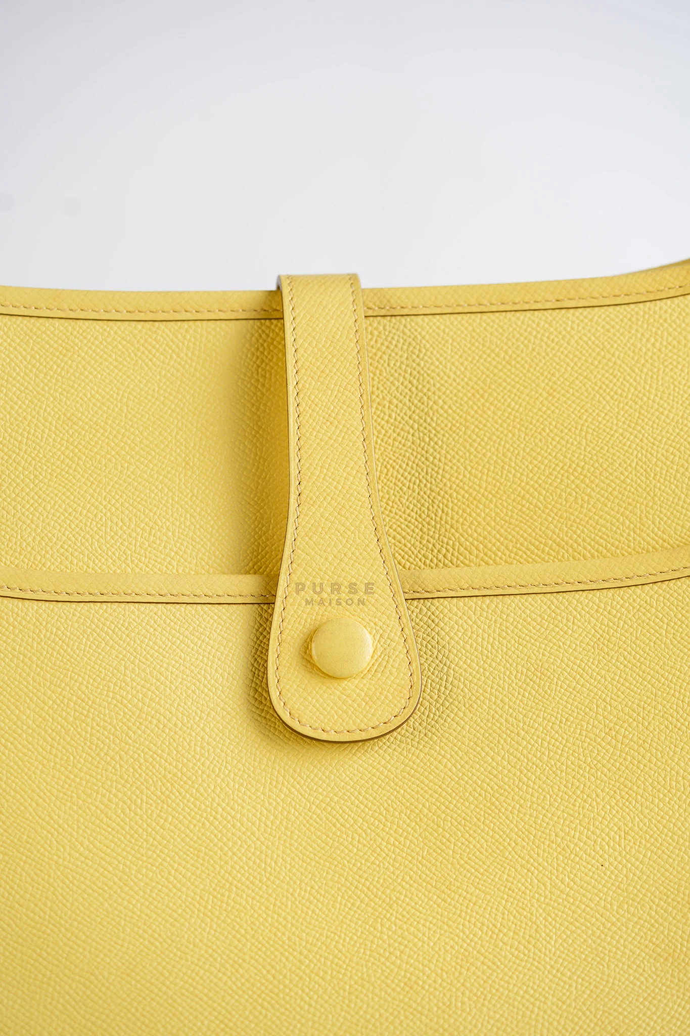 Hermes Evelyne III GM Jaune Poussin Clemence in Palladium Hardware Stamp T - Image 23