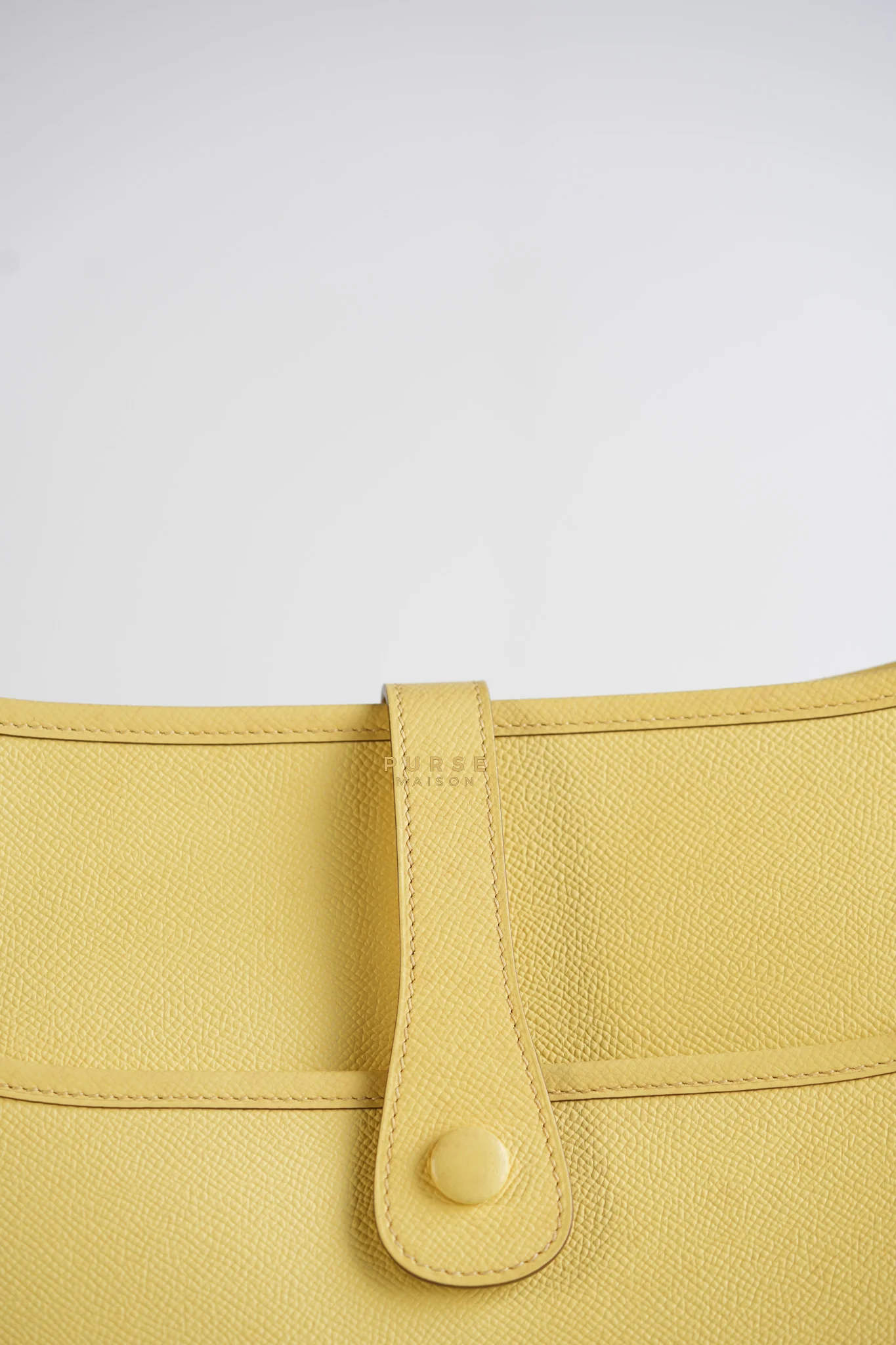 Hermes Evelyne III GM Jaune Poussin Clemence in Palladium Hardware Stamp T - Image 25