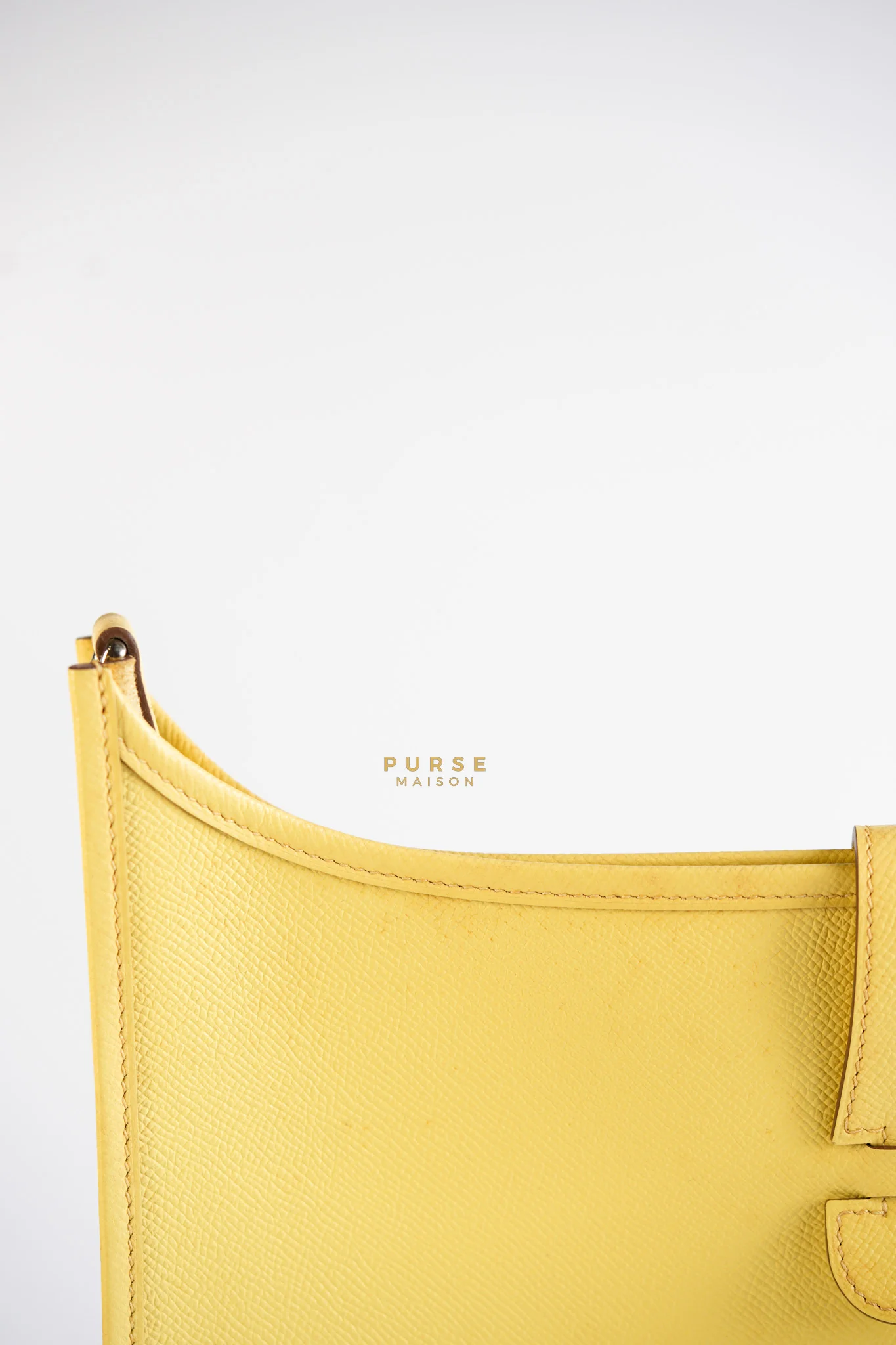 Hermes Evelyne III GM Jaune Poussin Clemence in Palladium Hardware Stamp T - Image 35